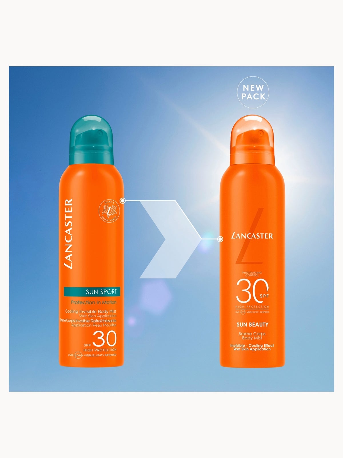 Lancaster Sun Sport Cooling Invisible Mist Wet Skin Application for Body SPF30 200ml 4