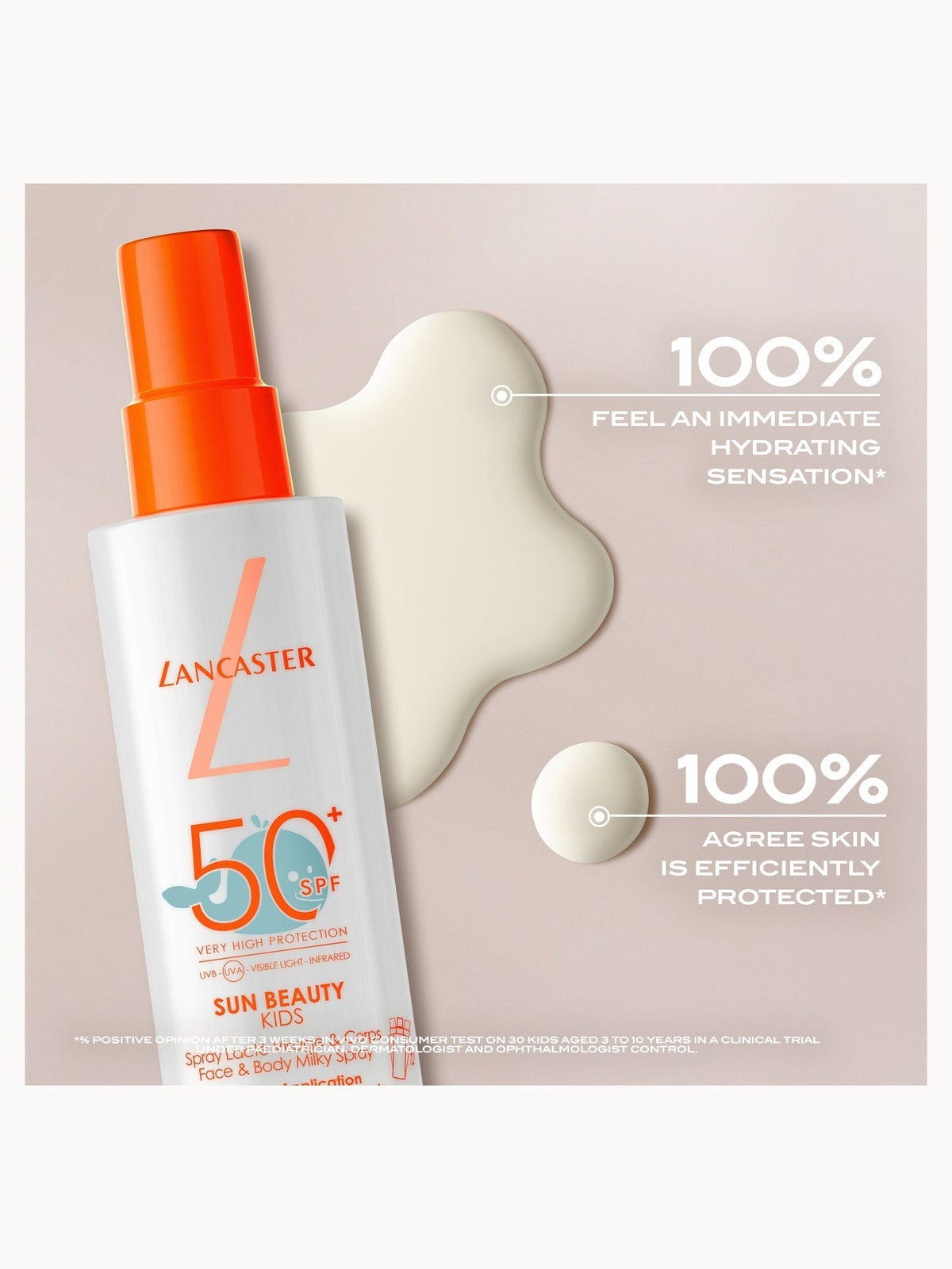 Lancaster Sun For Kids Face & Body Milky Spray SPF50+ 150ml 3