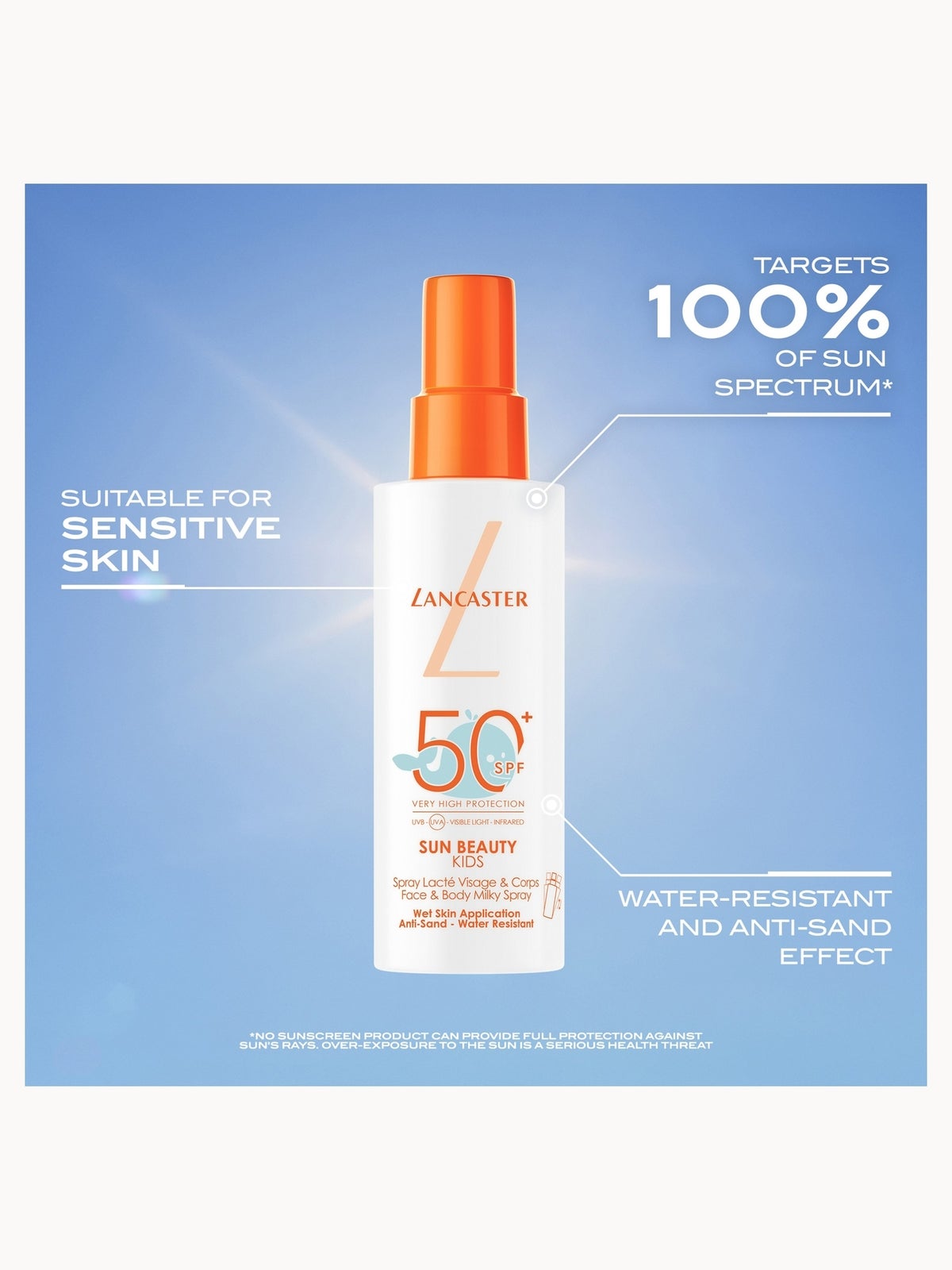 Lancaster Sun For Kids Face & Body Milky Spray SPF50+ 150ml 2