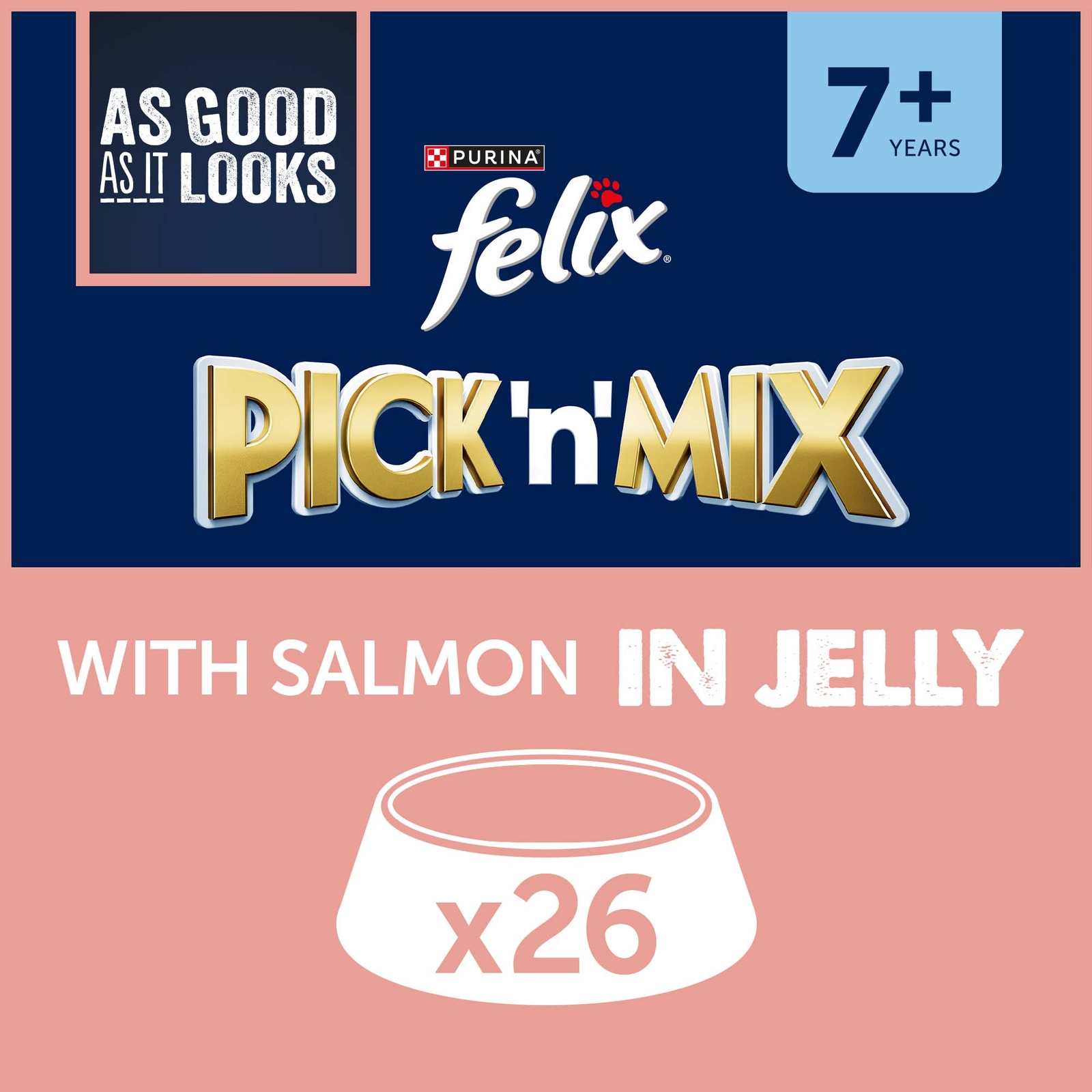 Felix Senior As Good As It Looks Wet Cat Food with Salmon in Jelly 26x85g – Felix