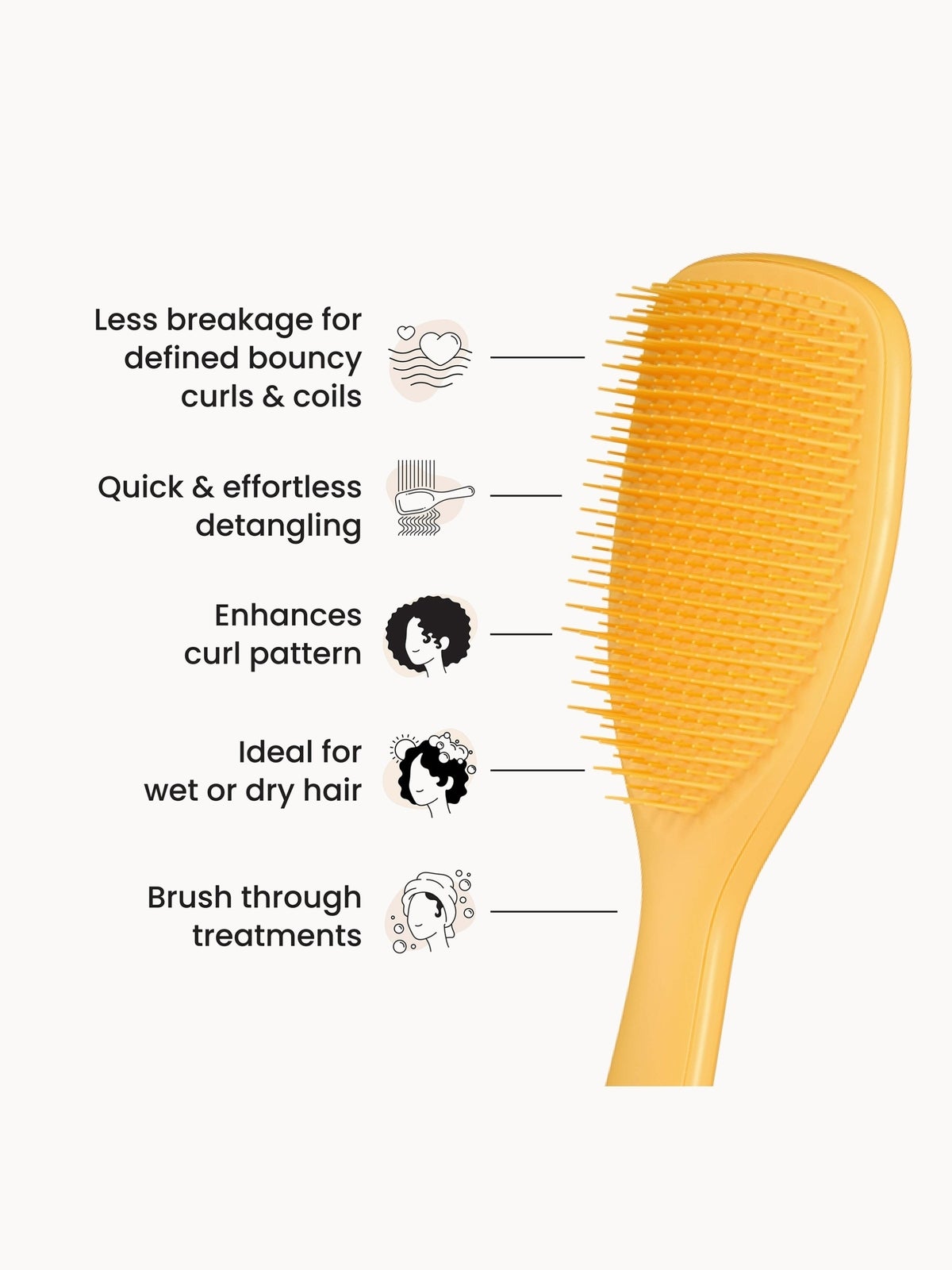 The Large Ultimate Detangler Naturally Curly Daffodil Yellow 4