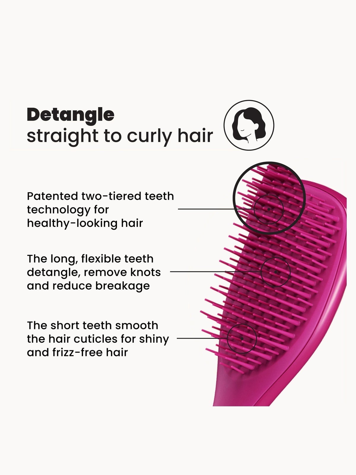 Tangle Teezer Mini Ultimate Detangler Electric Raspberry 2