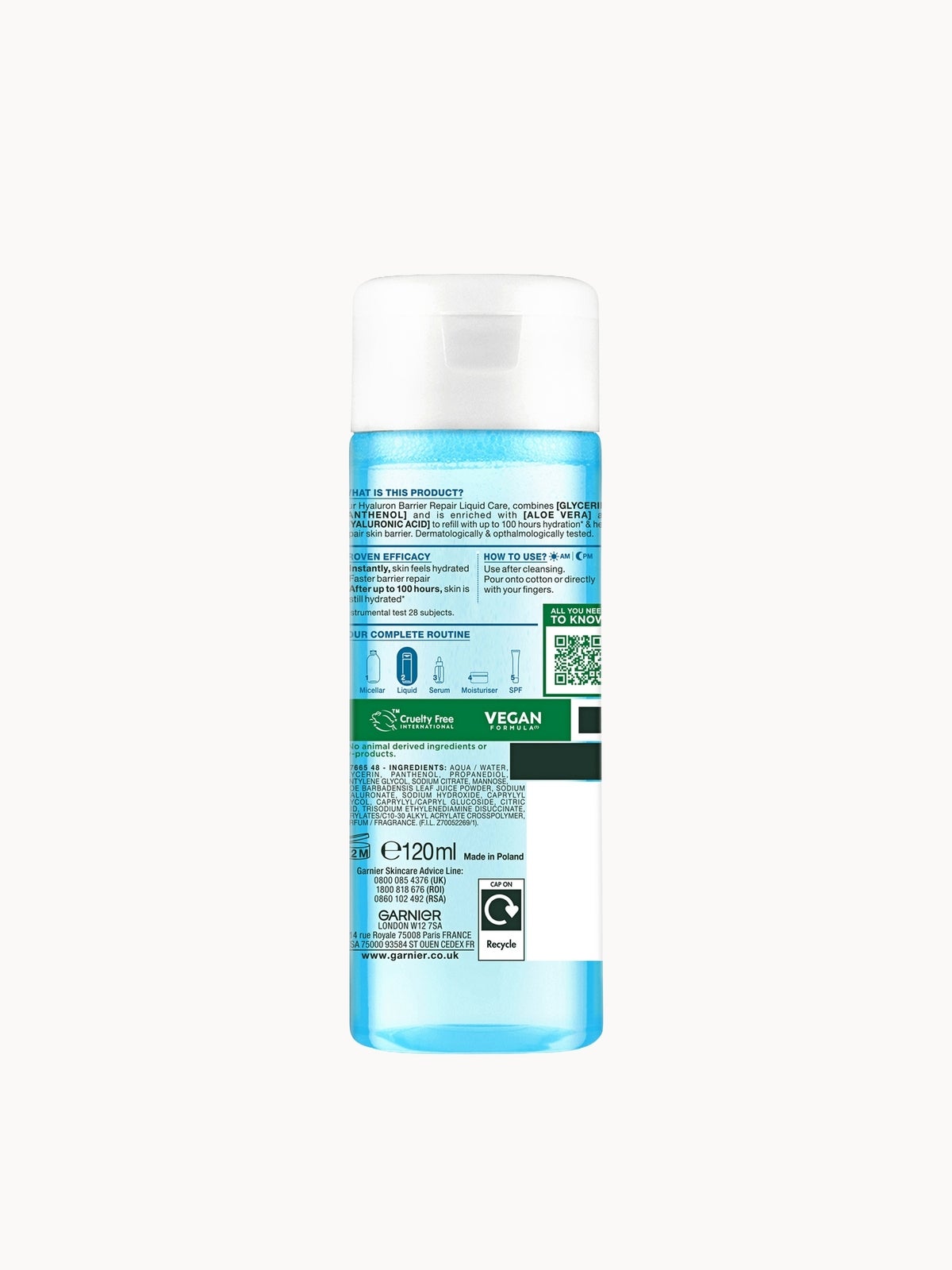 Garnier Hyaluron Barrier Repair Liquid Care with 12% with Hyaluronic acid 120ml, photo 3