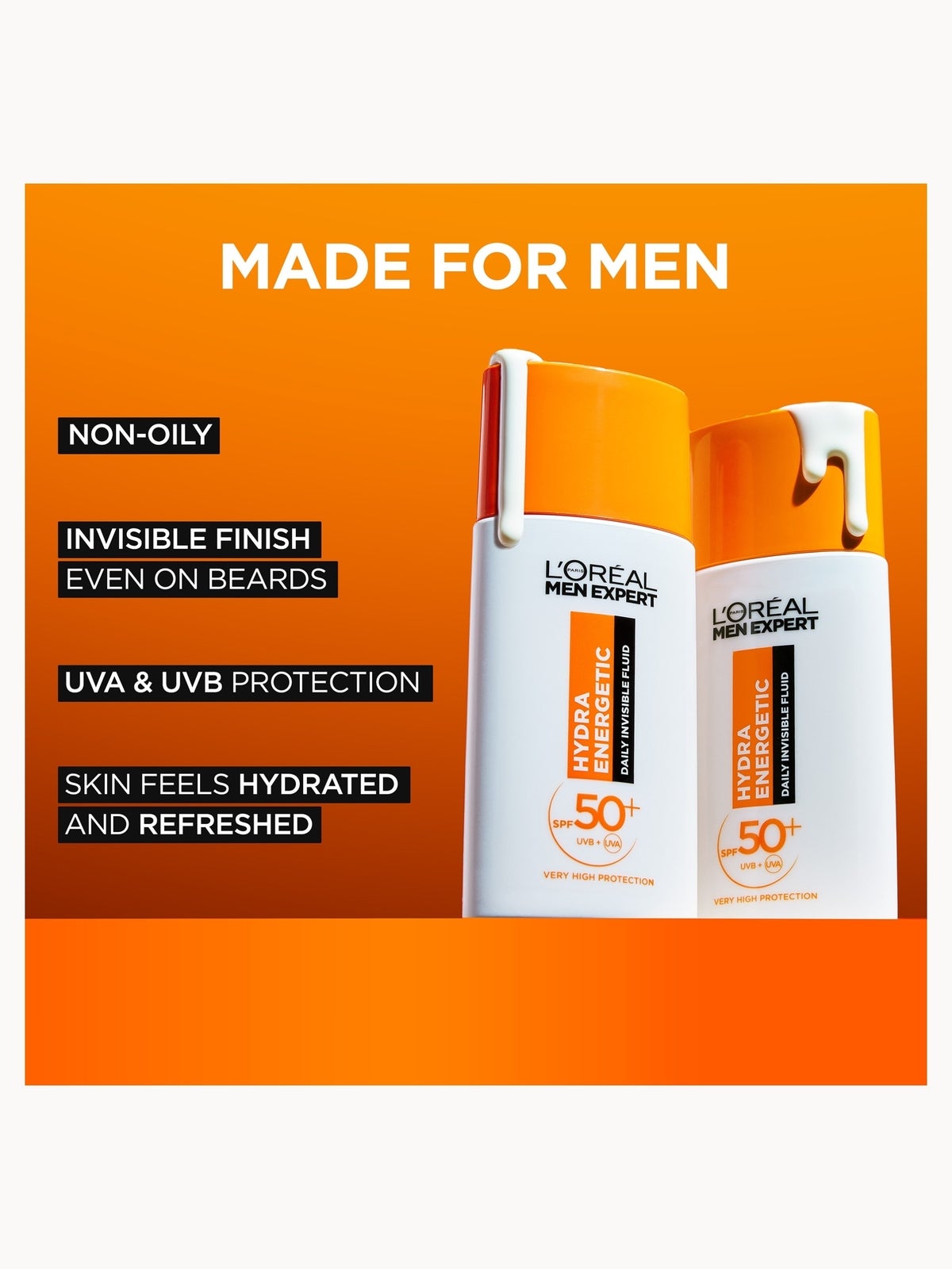 L'Oréal Men Expert Hydra Energetic Daily SPF50+ Invisible Fluid with Antioxidant Vitamin C* 50ml 3