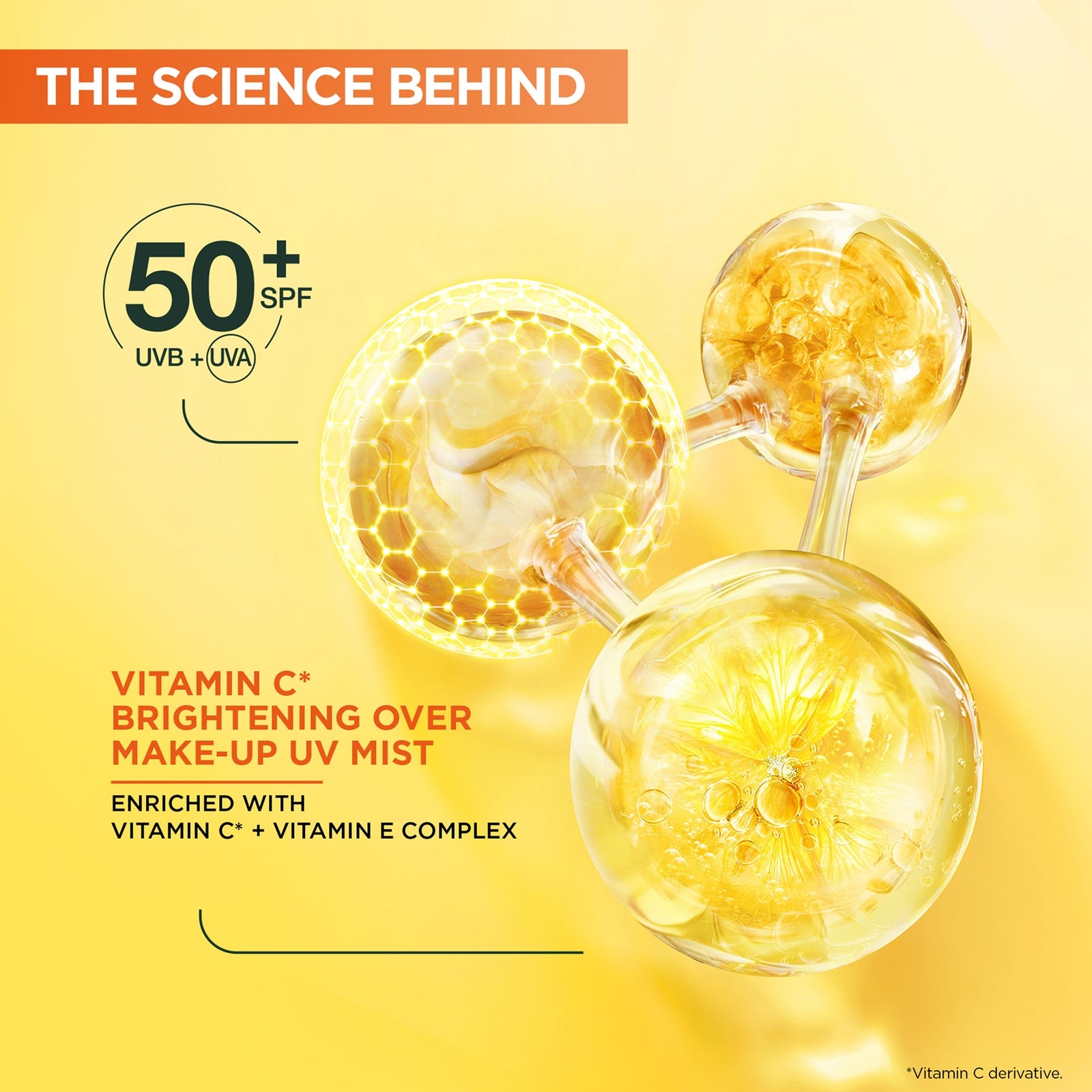Garnier Vitamin C Brightening Over Make-Up UV Mist, Invisible Protection, SPF50+, 75ml 3