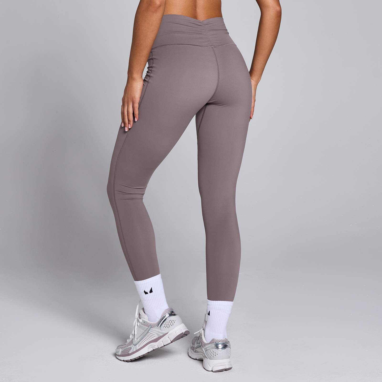 MP Damen Tempo Leggings mit geraffter Vorderseite – Mokka - L