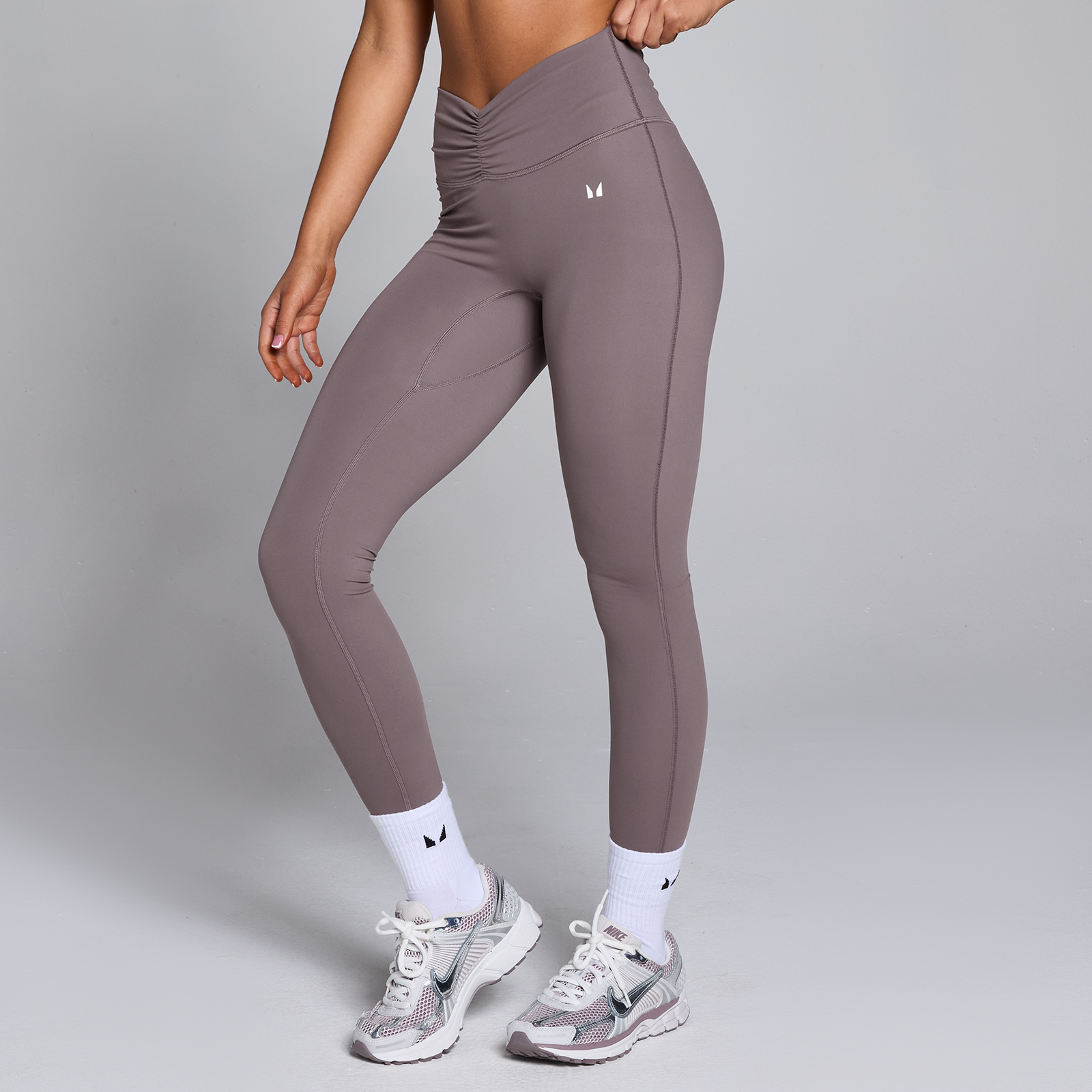 Myprotein UK MyProtein MP Women's Tempo Ruched Front Leggings - Mocha