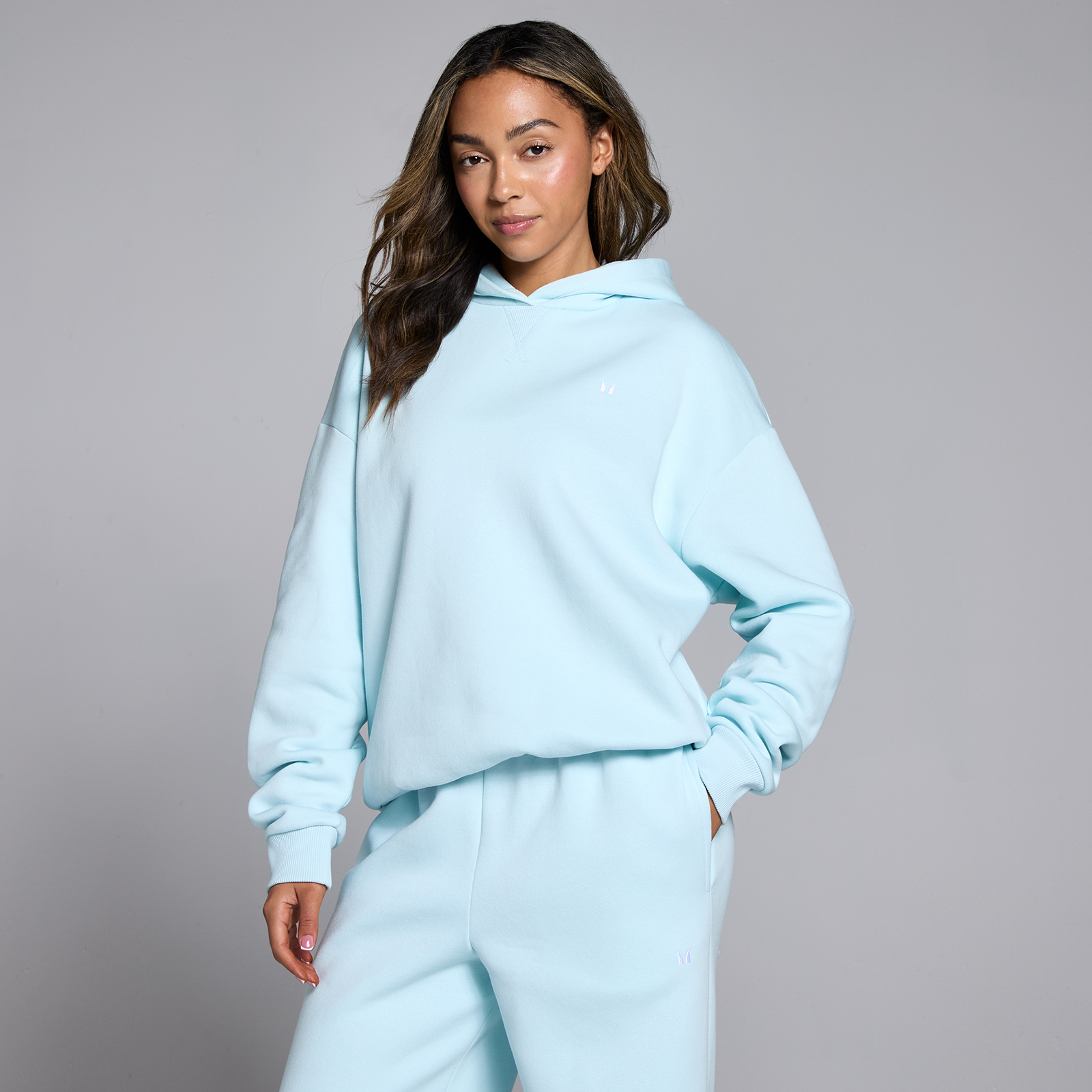 Felpa con cappuccio oversize MP Basics da donna - Azzurro - XXL