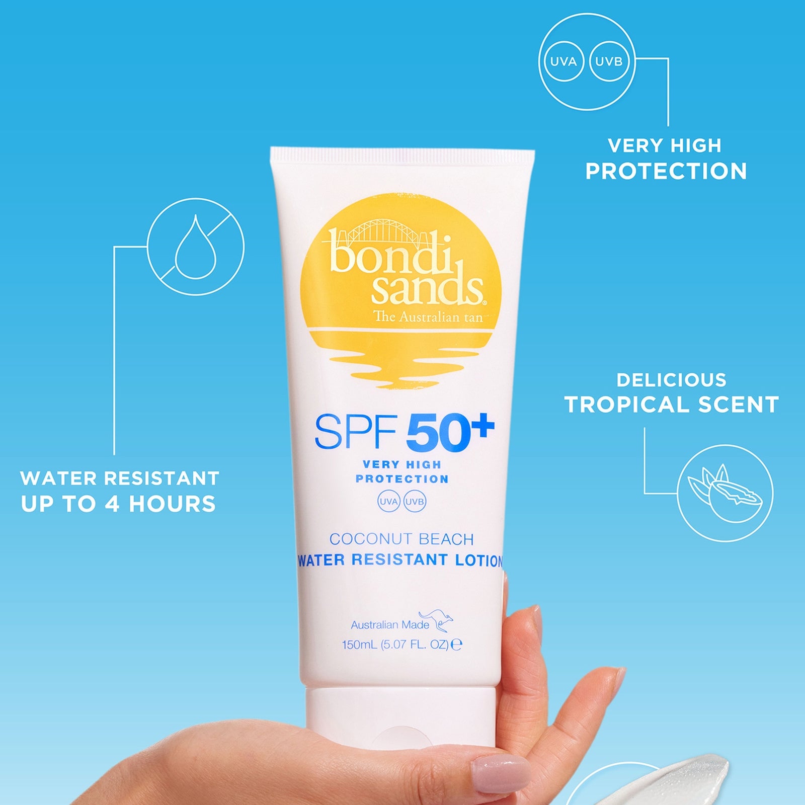 Bondi Sands SPF 50+ Body Coconut Beach Lotion 150ml (UK) 3