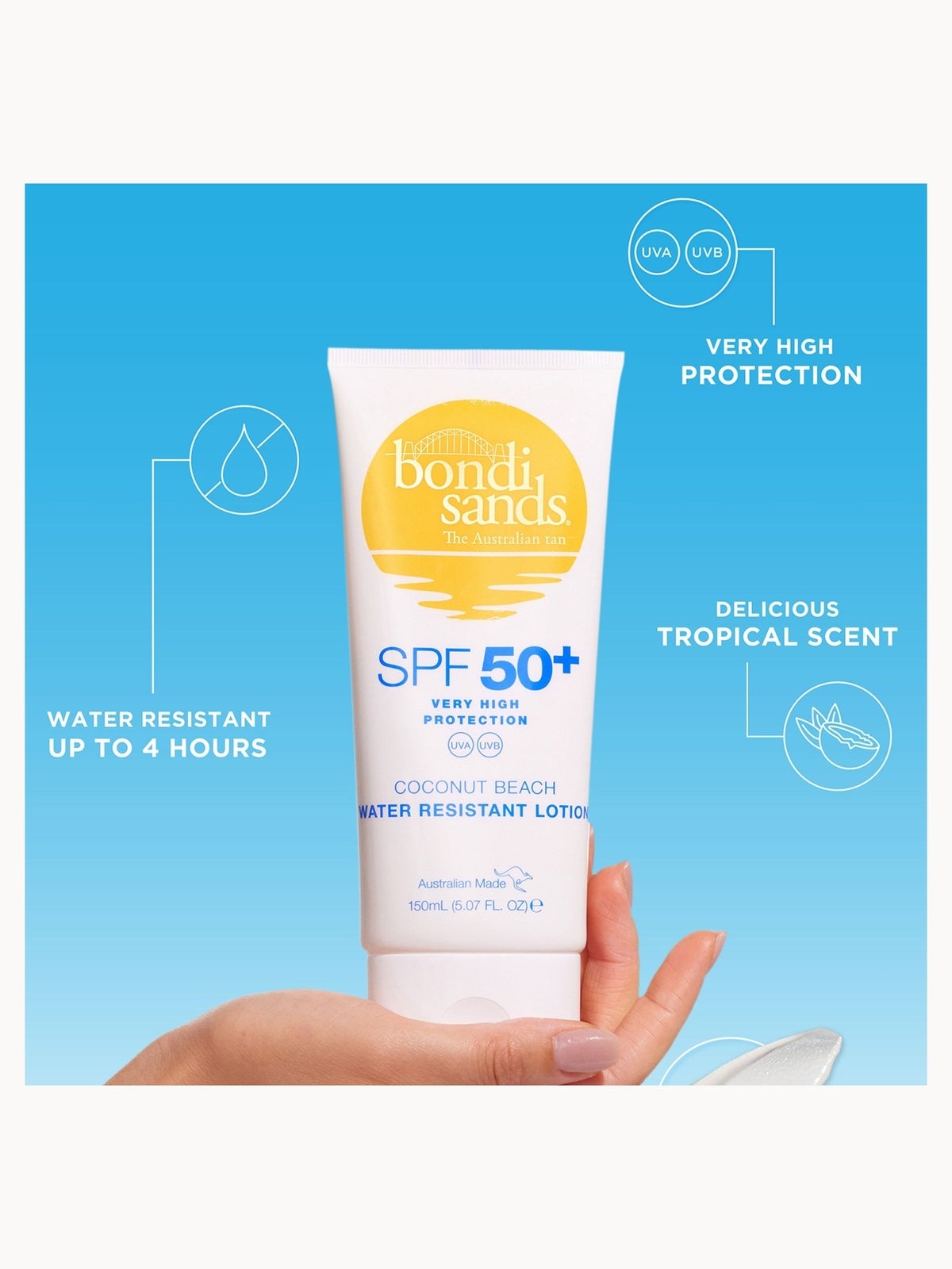 Bondi Sands SPF 50+ Body Coconut Beach Lotion 150ml (UK) 3