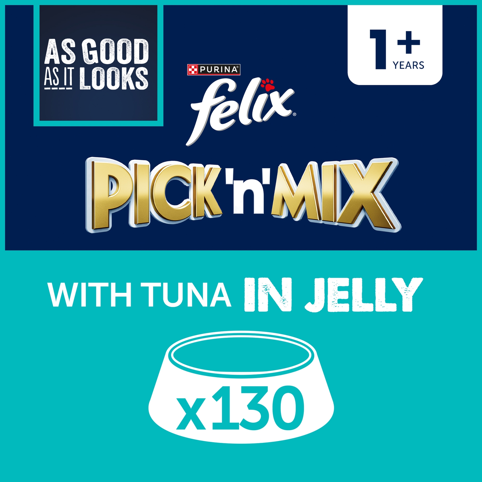 Felix As Good As It Looks Adult Wet Cat Food with Tuna in Jelly 130x85g – Felix