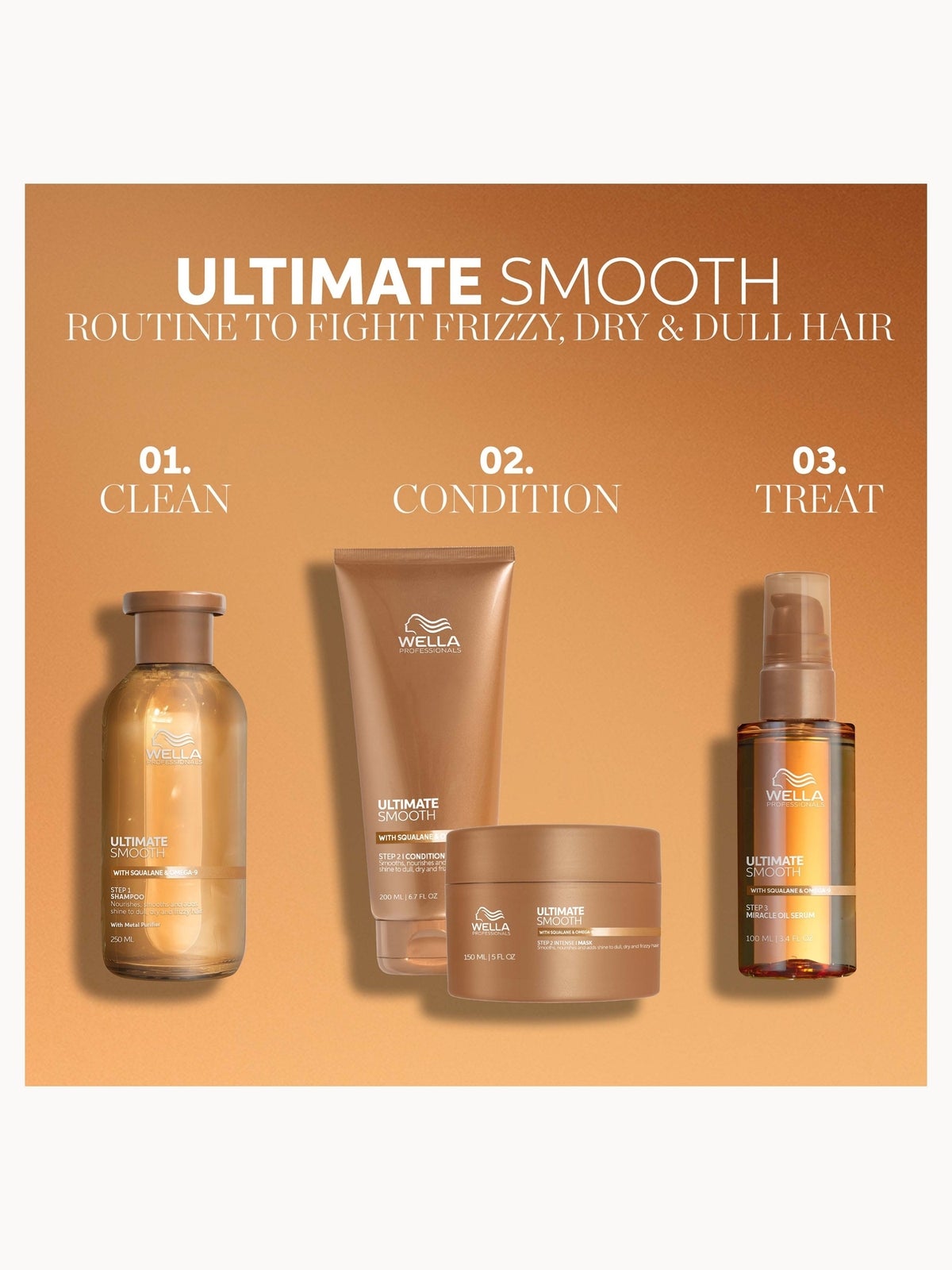 Wella Professionals Ultimate Smooth Regimen Bundle with Squalane & Omega 9 for Dry, Dull & Frizzy Hair 4