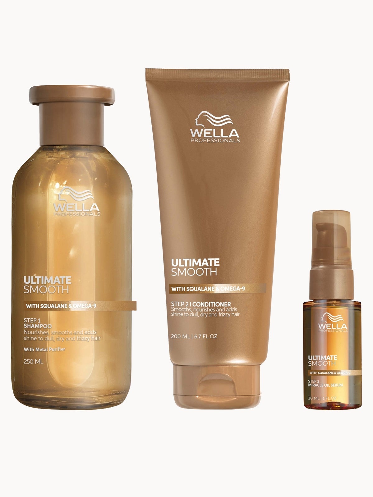 Wella Professionals Ultimate Smooth Regimen Bundle with Squalane & Omega 9 for Dry, Dull & Frizzy Hair