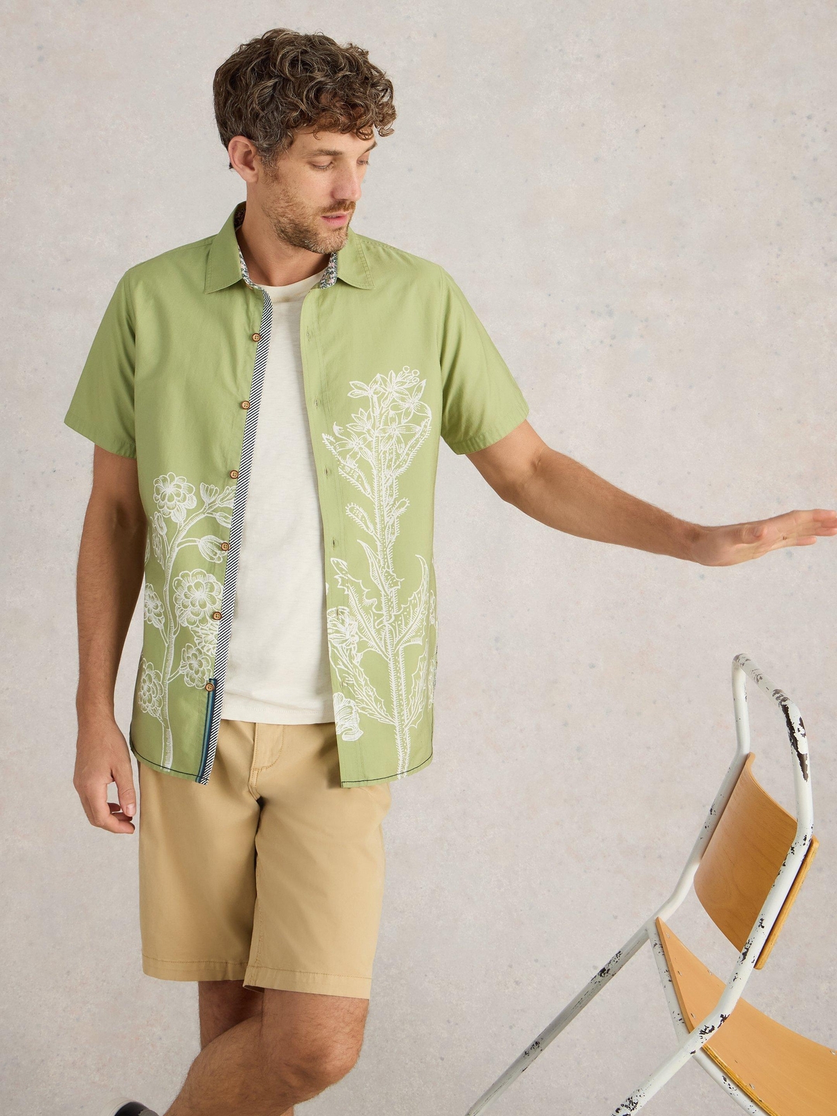 Hemd Finsbury mit floralem Print - XXL