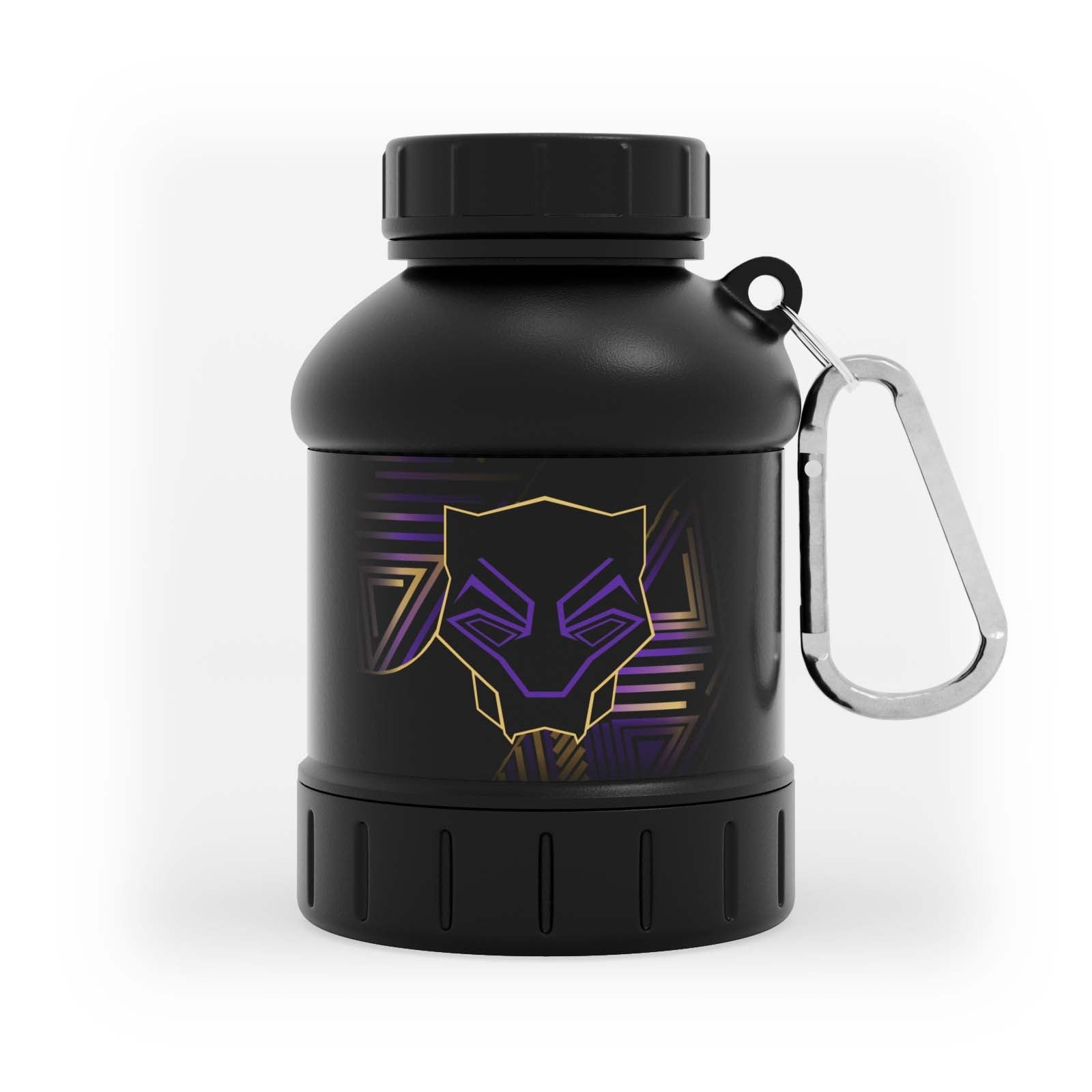 Breloc pâlnie pentru proteine Myprotein - Black Panther - Negru