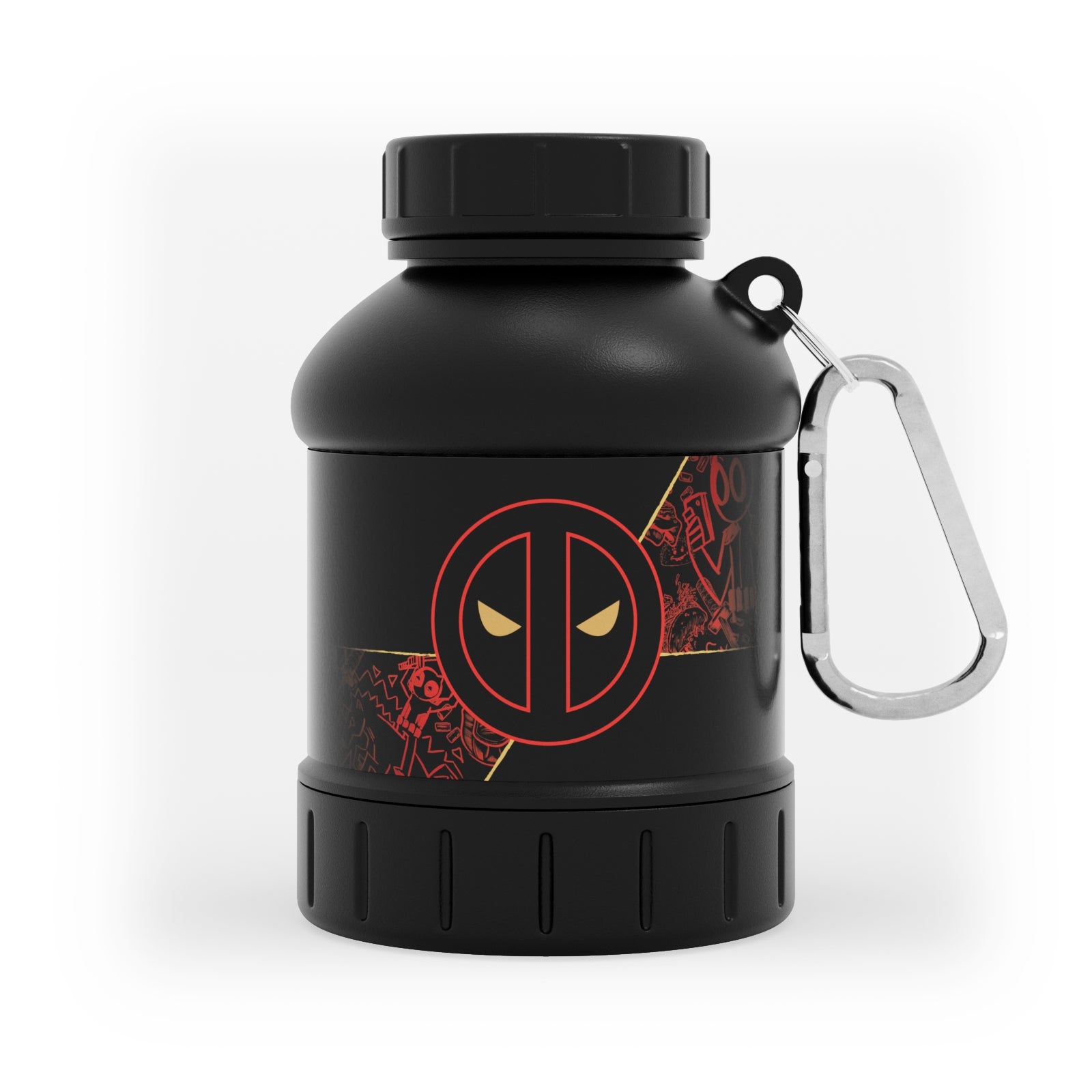 Breloc pâlnie pentru proteine Myprotein - Deadpool - Negru