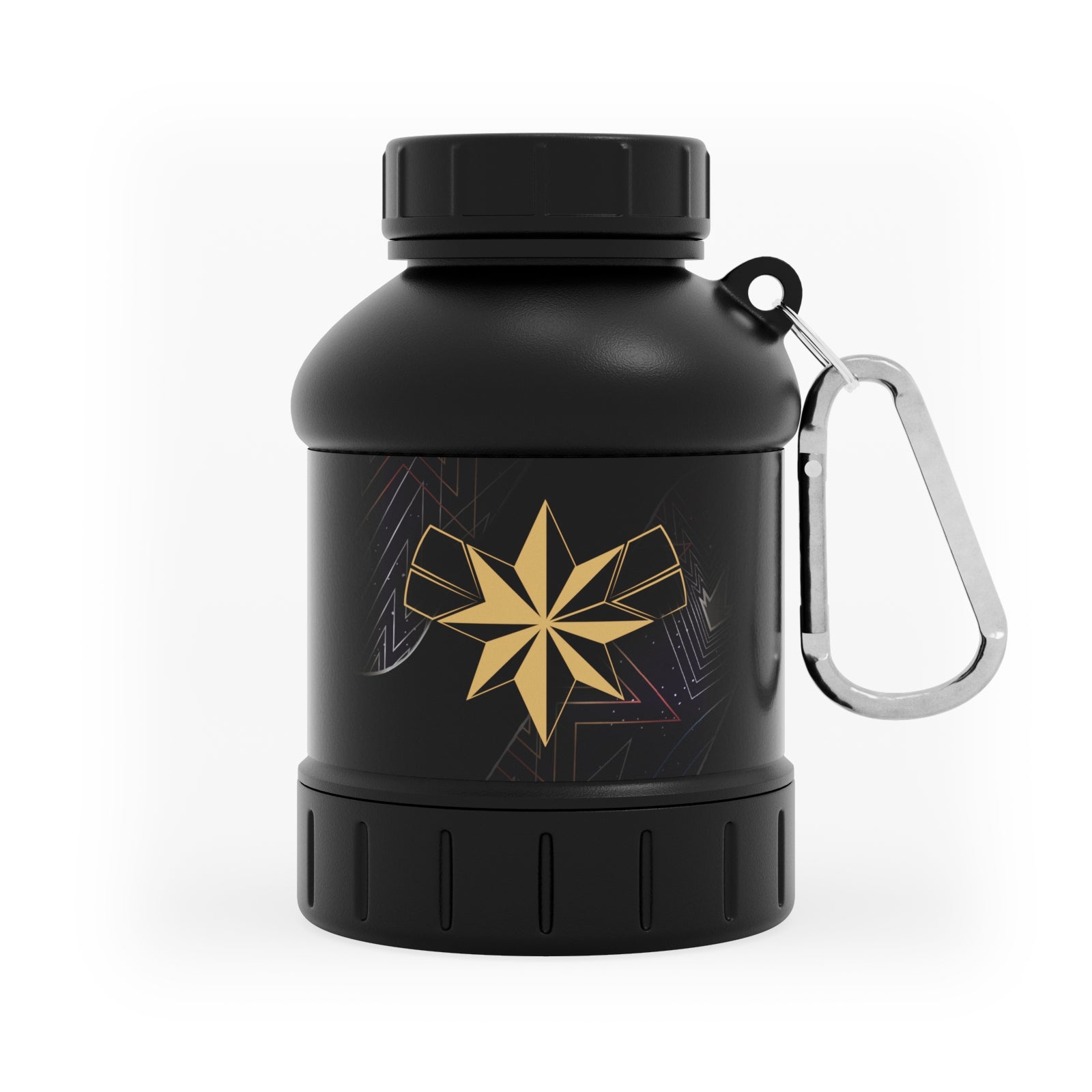 Breloc pâlnie pentru proteine Myprotein - Captain Marvel - Negru