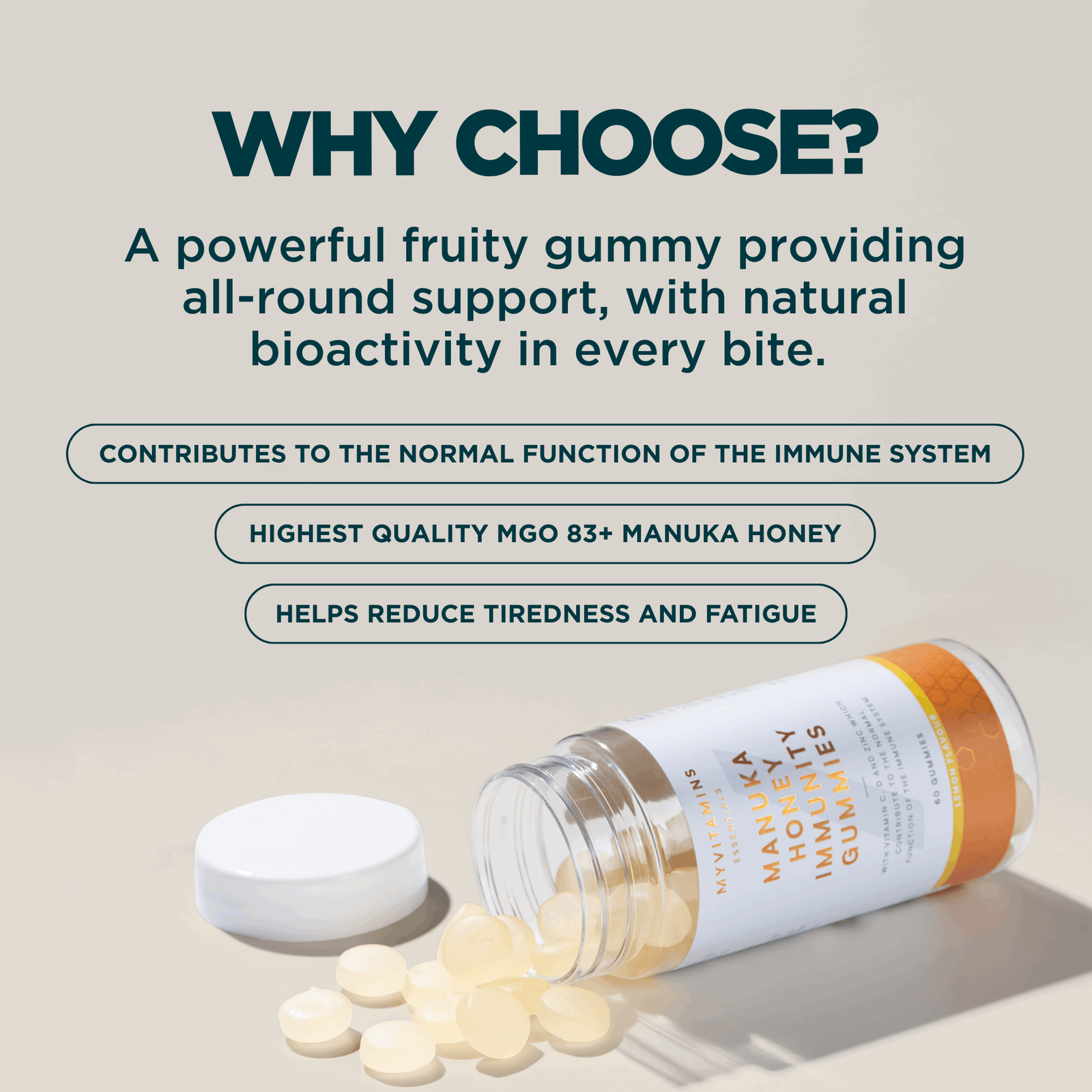 Myprotein Manuka Honey Immunity Gummies - 60gummies - Lemon