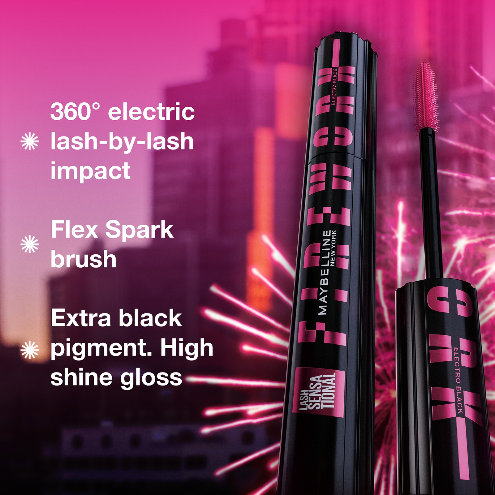 Thumbnail - Maybelline New York, Lash Sensational Firework Volumising Mascara - Electro Black