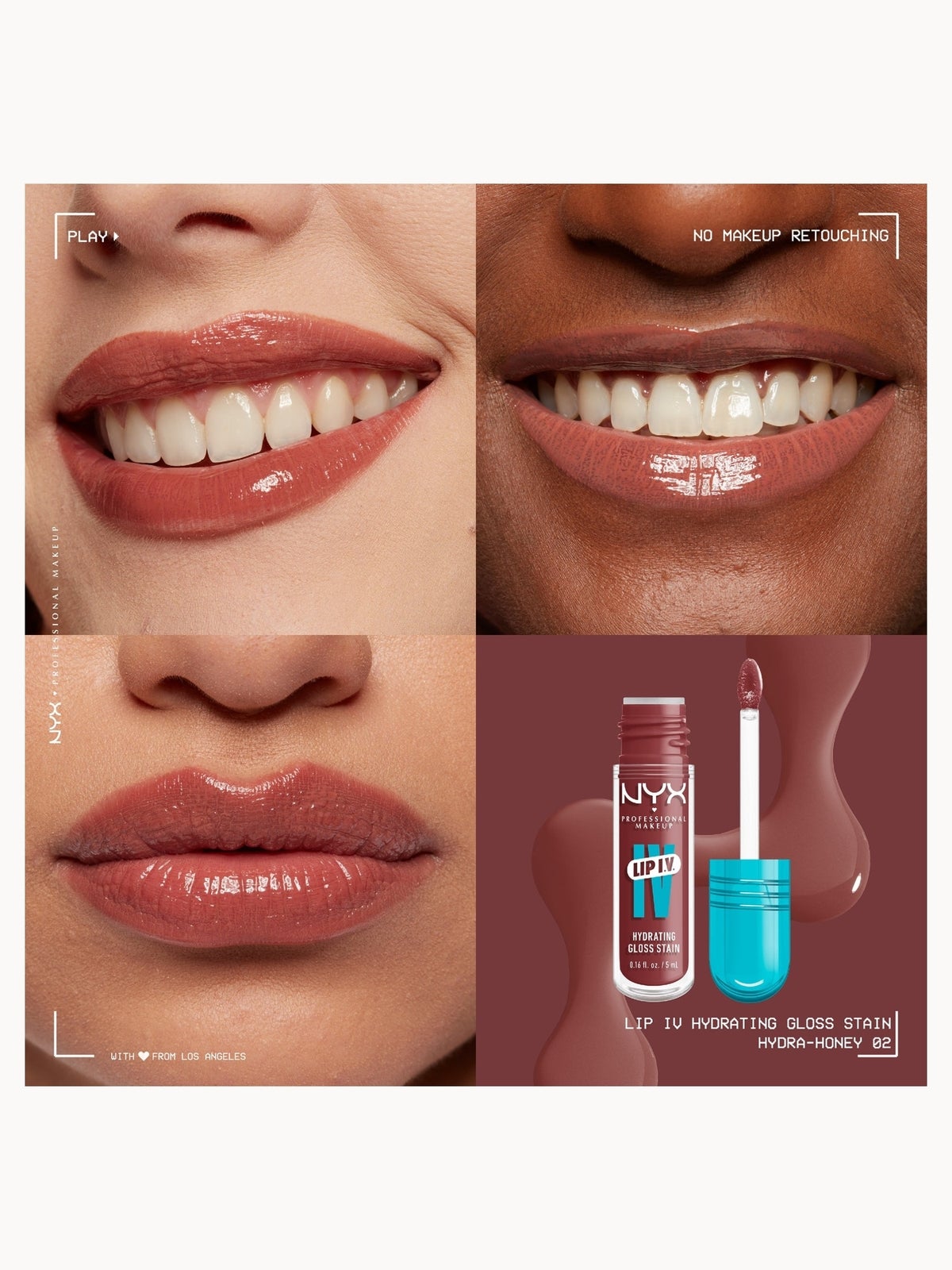 NYX Professional Makeup Lip IV Hydrating Gloss Stain (Various Shades) -  Hydra-Honey 2