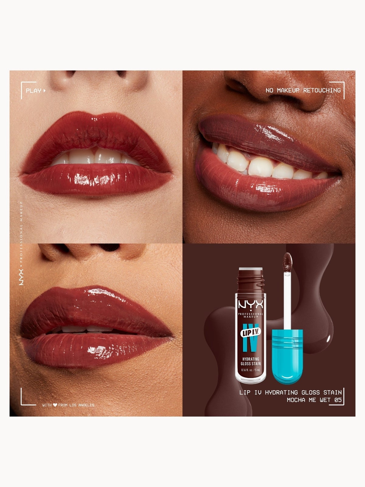 NYX Professional Makeup Lip IV Hydrating Gloss Stain (Various Shades) -  Mocha Me Wet 2