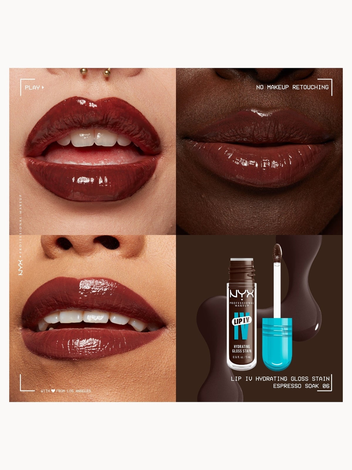 NYX Professional Makeup Lip IV Hydrating Gloss Stain (Various Shades) -  Espresso Soak 2