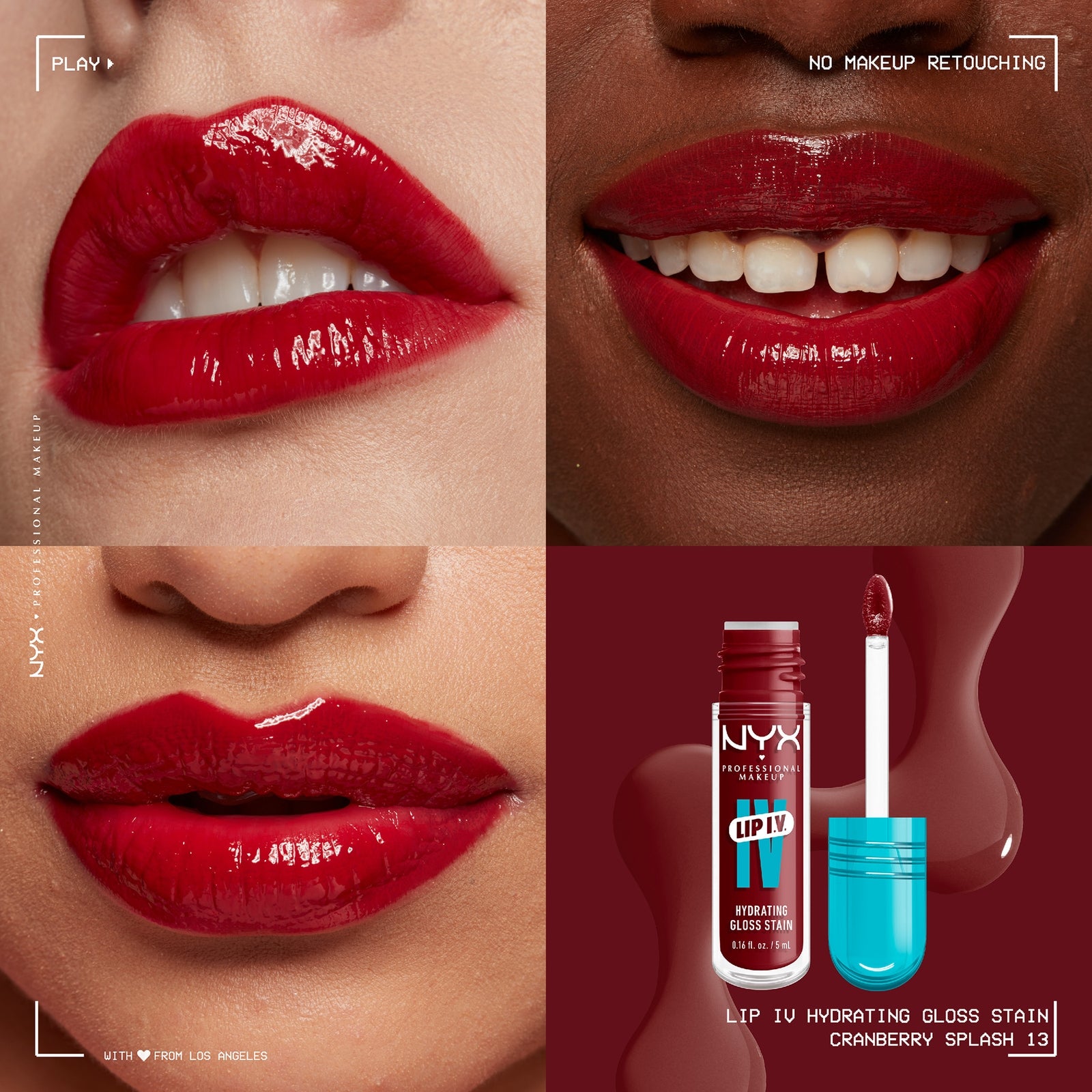 NYX Professional Makeup Pro Lip I.V. Hydrating Gloss Serum 13 Cranberry Splash