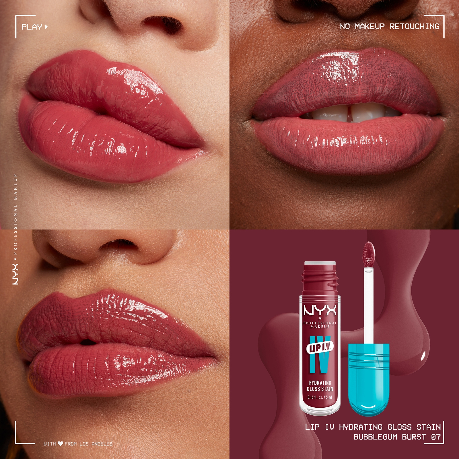 Thumbnail - NYX Professional Make Lip IV Hydrating Gloss Stain (Various Shades) -  Bubblegum Burst