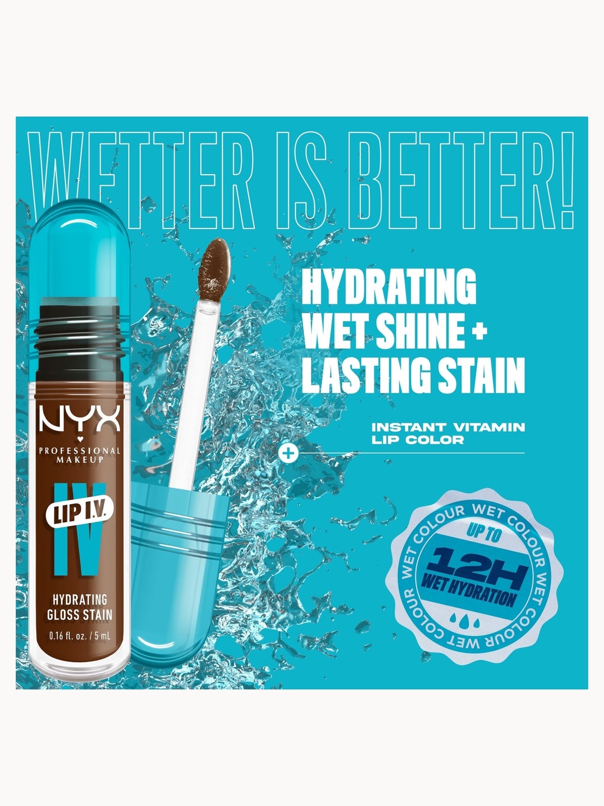 NYX Professional Makeup Lip IV Hydrating Gloss Stain (Various Shades) - Cocoa Quench! 3