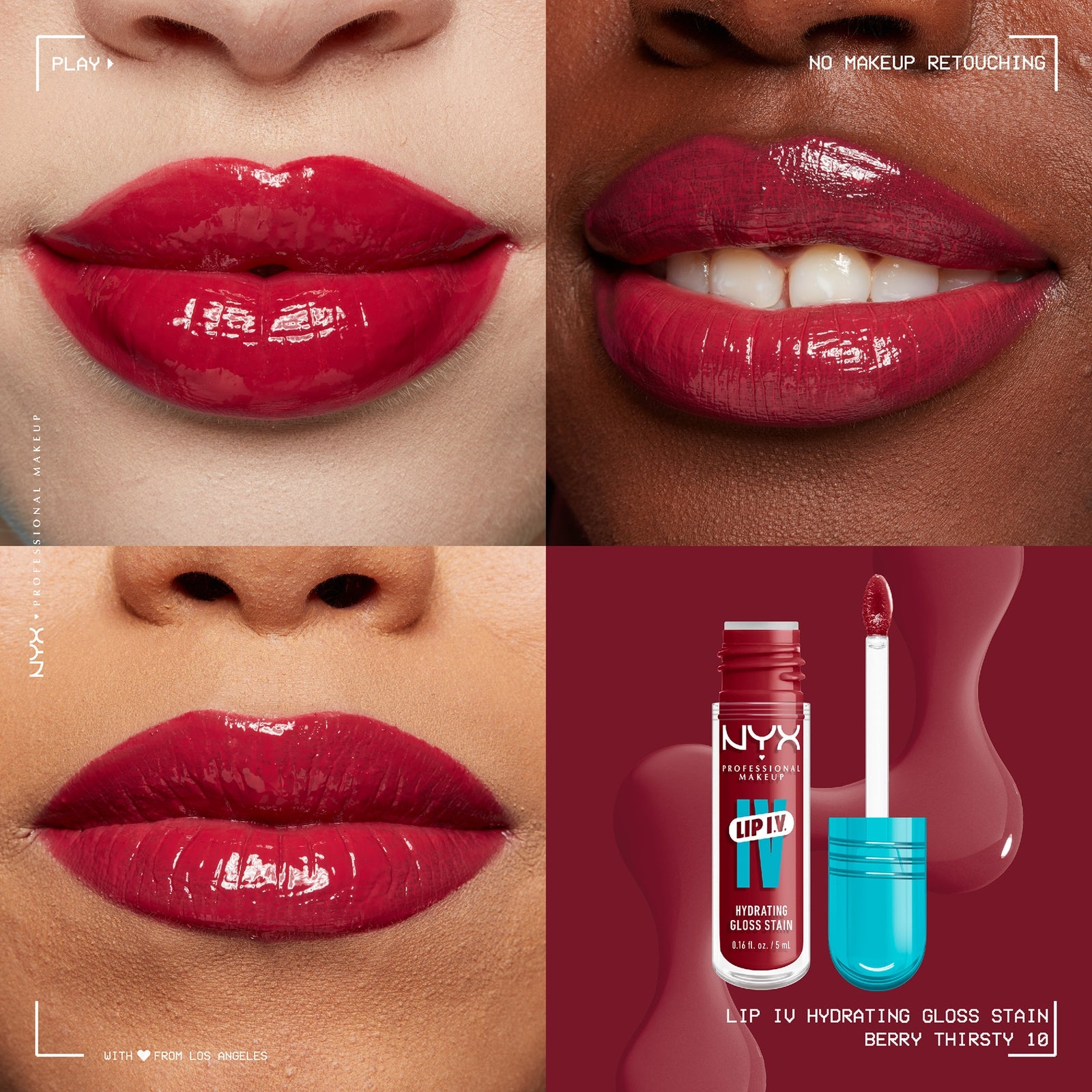 NYX Professional Make-Up Lip I.V. Hydrating Gloss Stain Berry Thirsty 5 ml