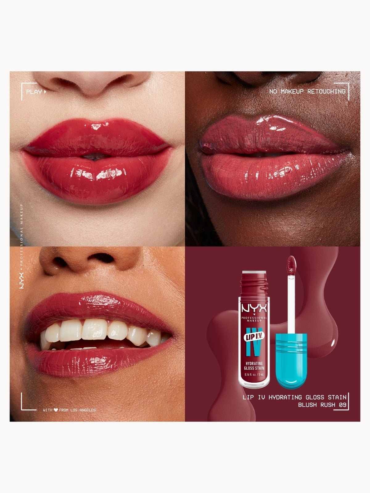 NYX Professional Makeup Lip IV Hydrating Gloss Stain (Various Shades) -  Blush Rush 2