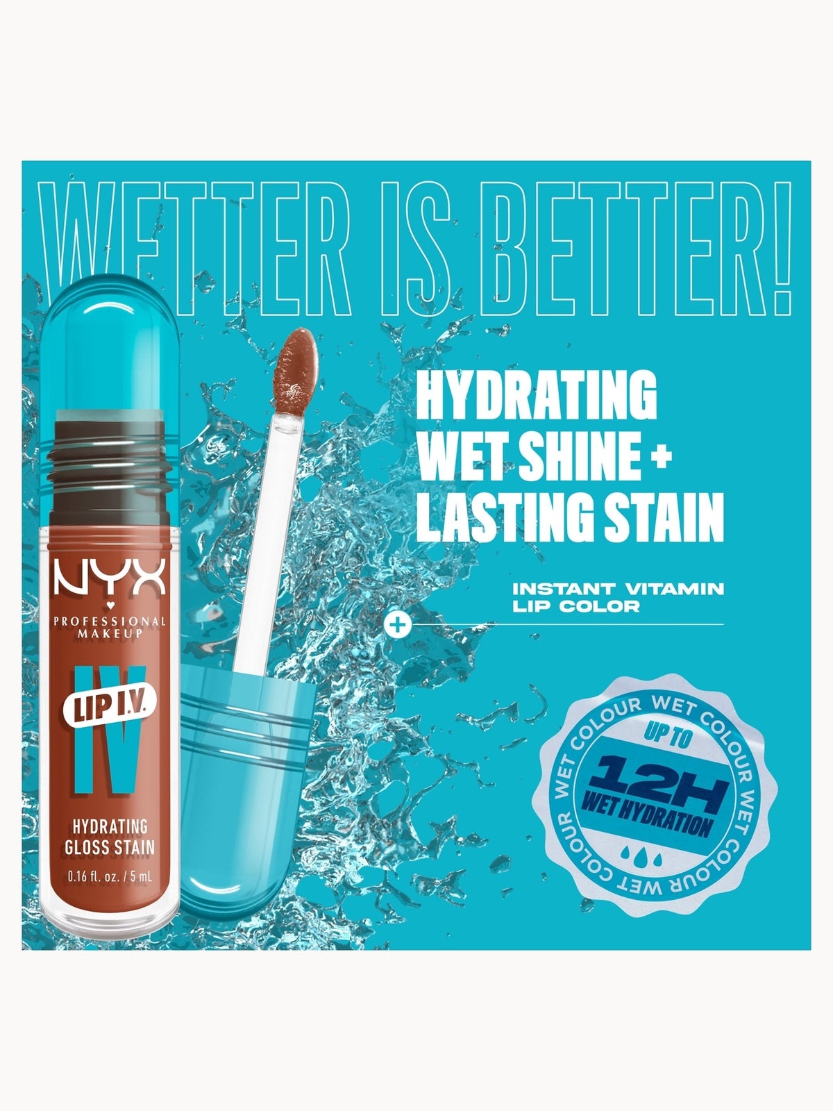 NYX Professional Makeup Lip IV Hydrating Gloss Stain (Various Shades) -  Caramel Drip 3
