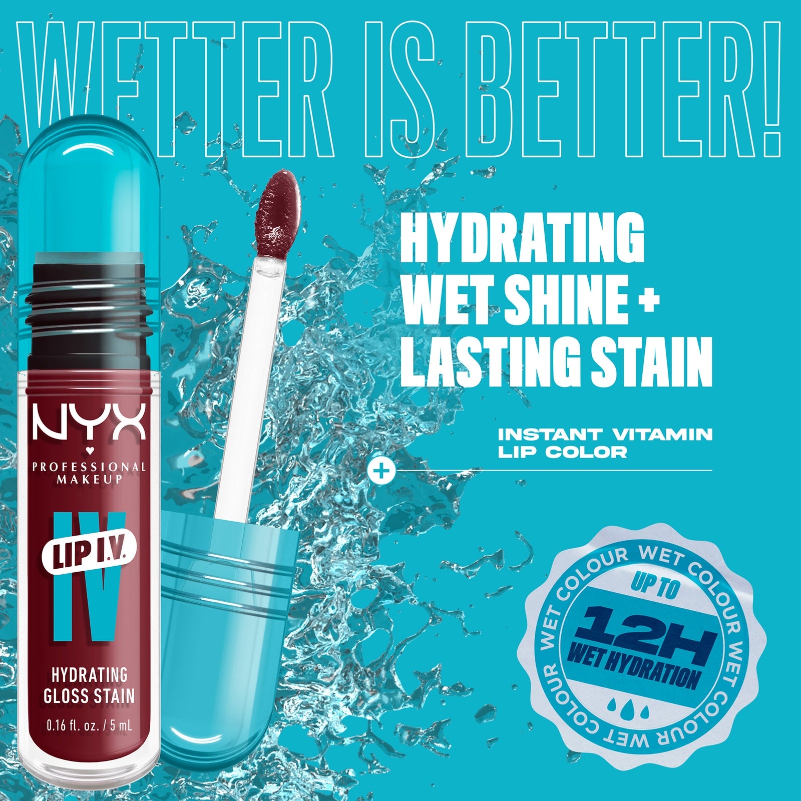 NYX Professional Makeup Lip IV Hydrating Gloss Stain (Various Shades) - Drippin' In Rose 3