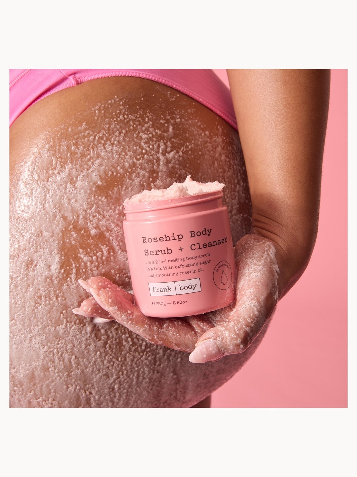 Frank Body Rosehip Body Scrub and Cleanser 250g 2