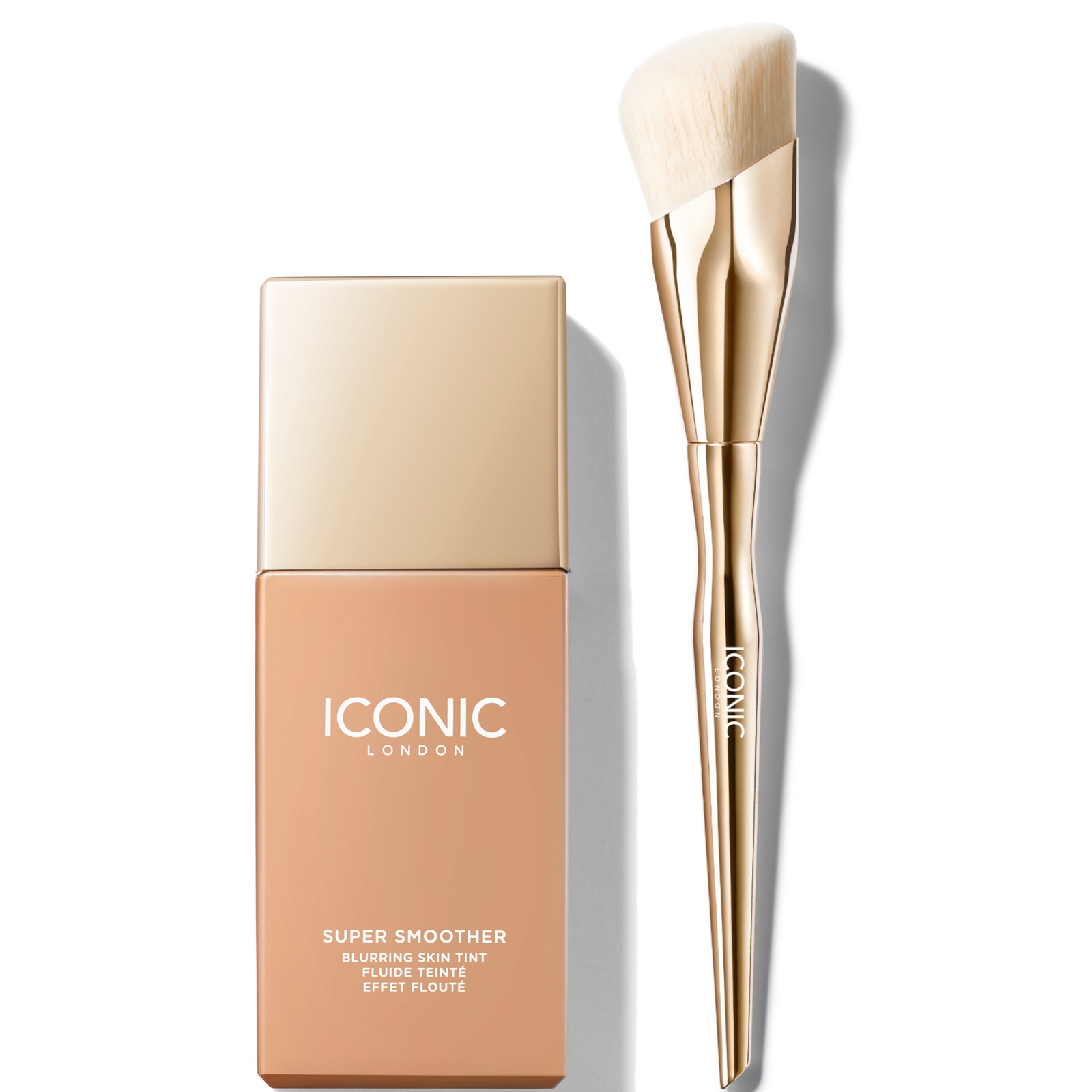 ICONIC London Super Smoother Blurring Skin Tint (Various Shades) and Complexion Brush Bundle - Cool Light