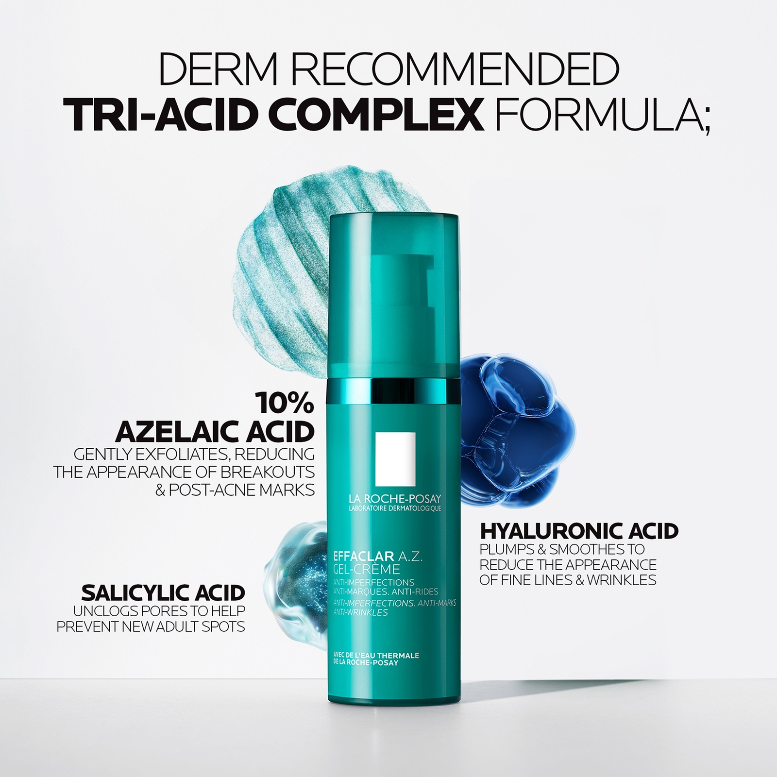 Thumbnail - La Roche-Posay Effaclar A.Z. Gel Moisturiser for Breakouts & Ageing with Azelaic, Salicylic and Hyaluronic Acid 40ml