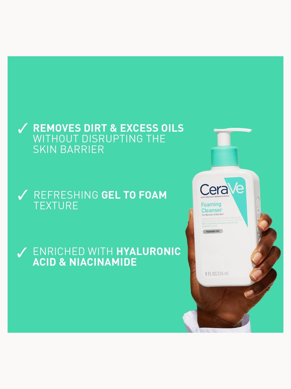 CeraVe Travel Size Foaming Cleanser for Oily Skin 88ml 3