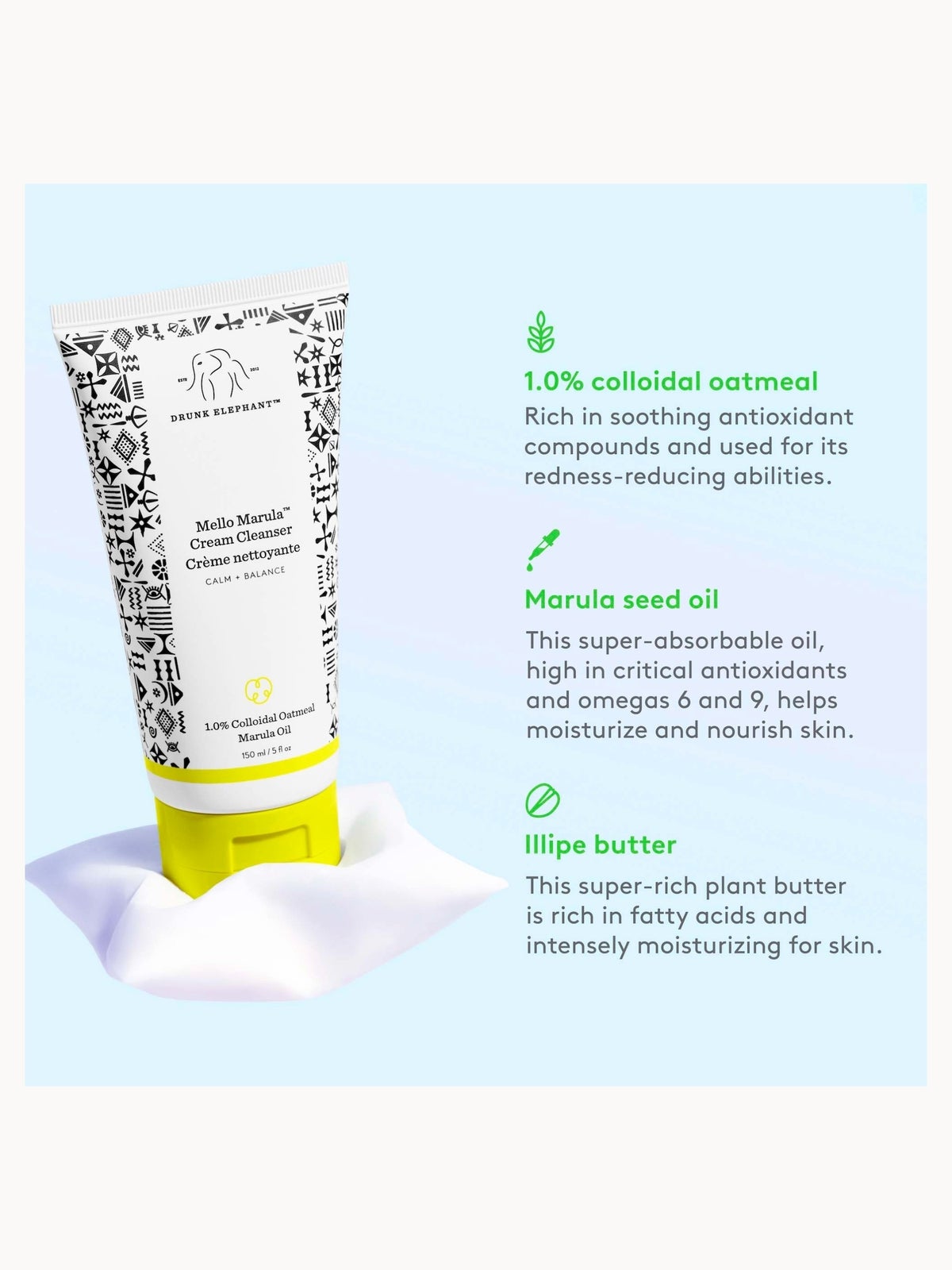Drunk Elephant Mello Marula Cream Cleanser 150ml 4