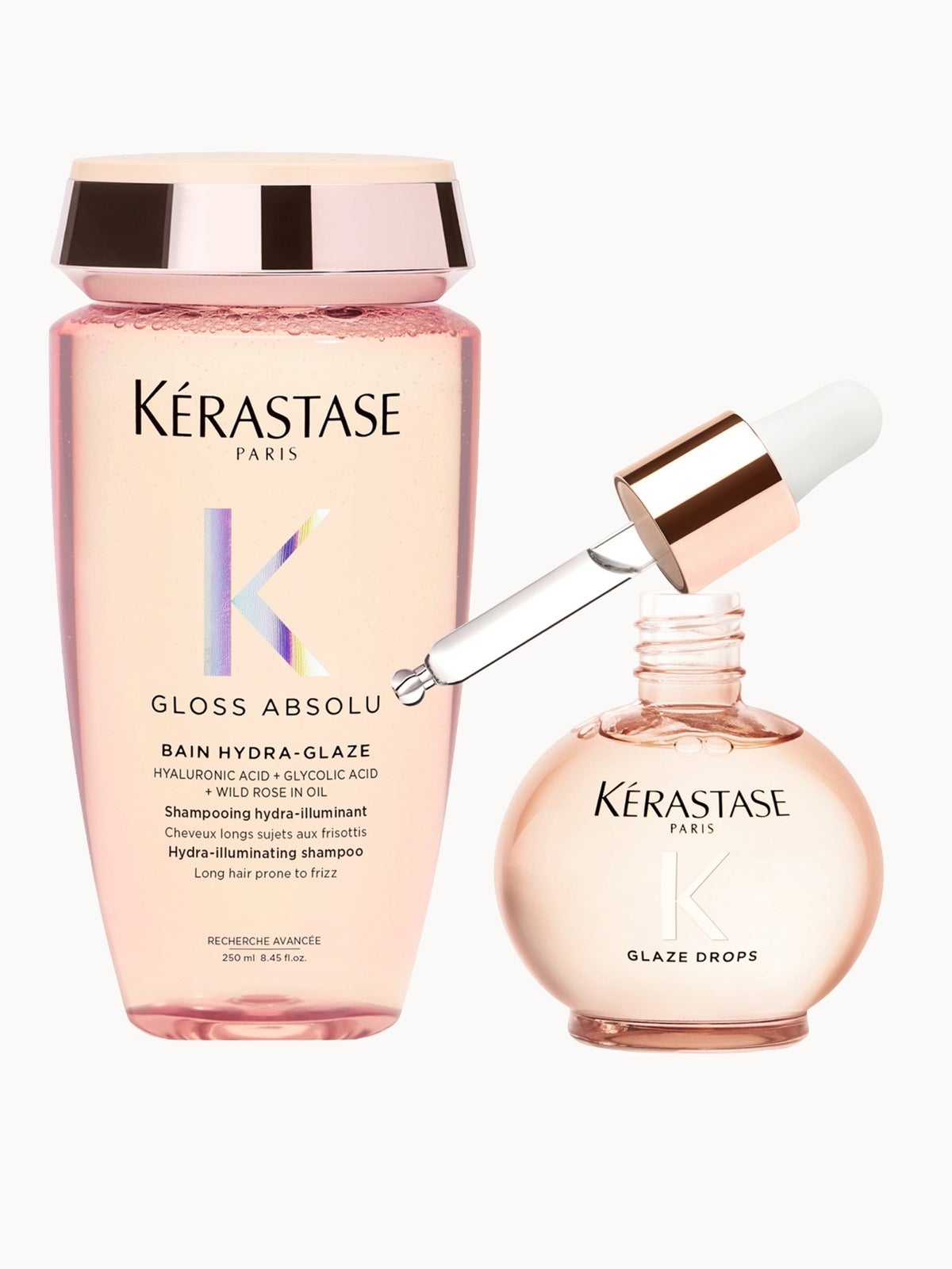 Kérastase Gloss Shampoo and Glaze Drops Hair Oil Duo with Wild Rose