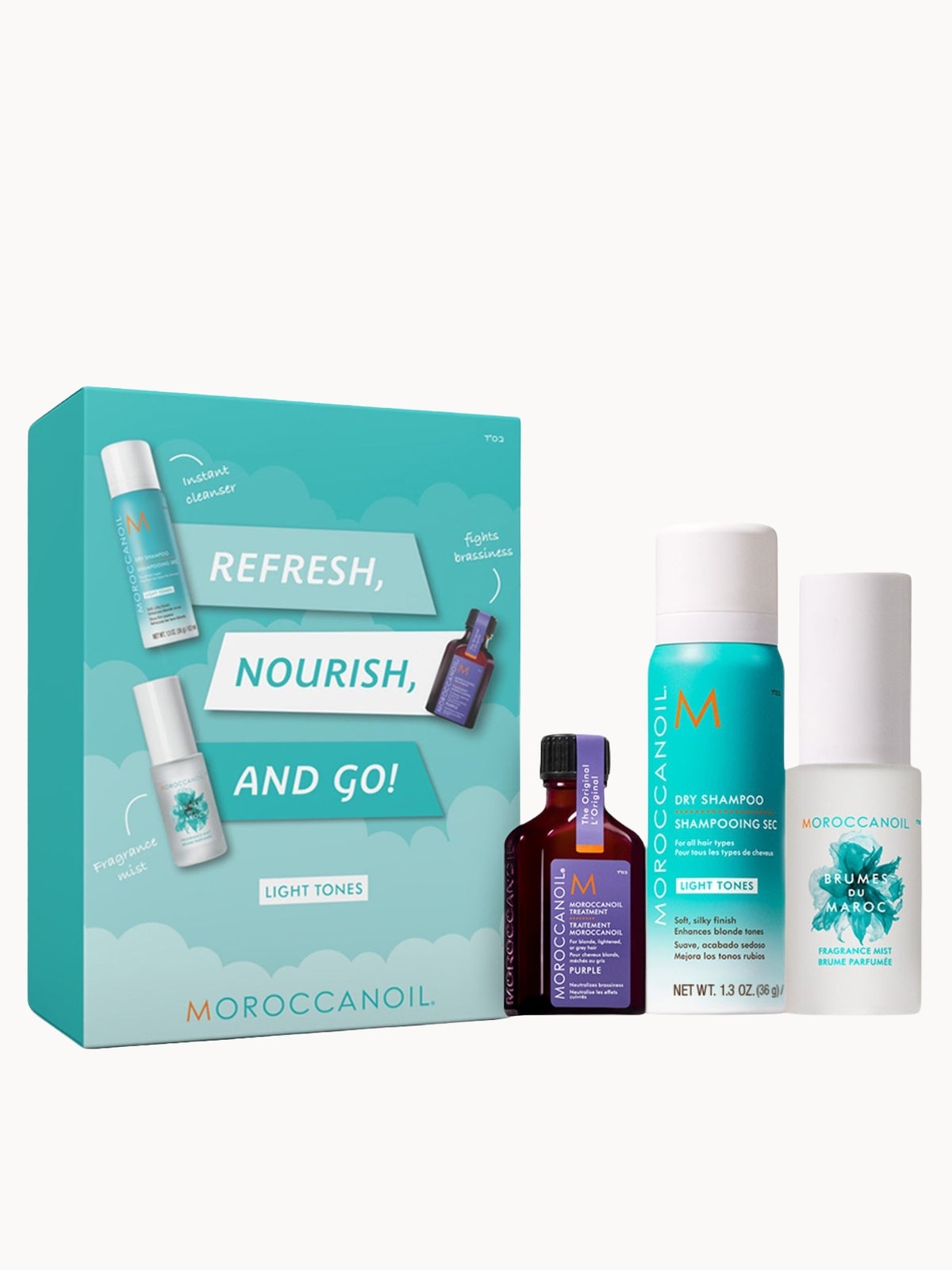 Moroccanoil Purple Treatment Oil & Fragrance Set with Free Dry Shampoo - Light Tones (Worth £39)