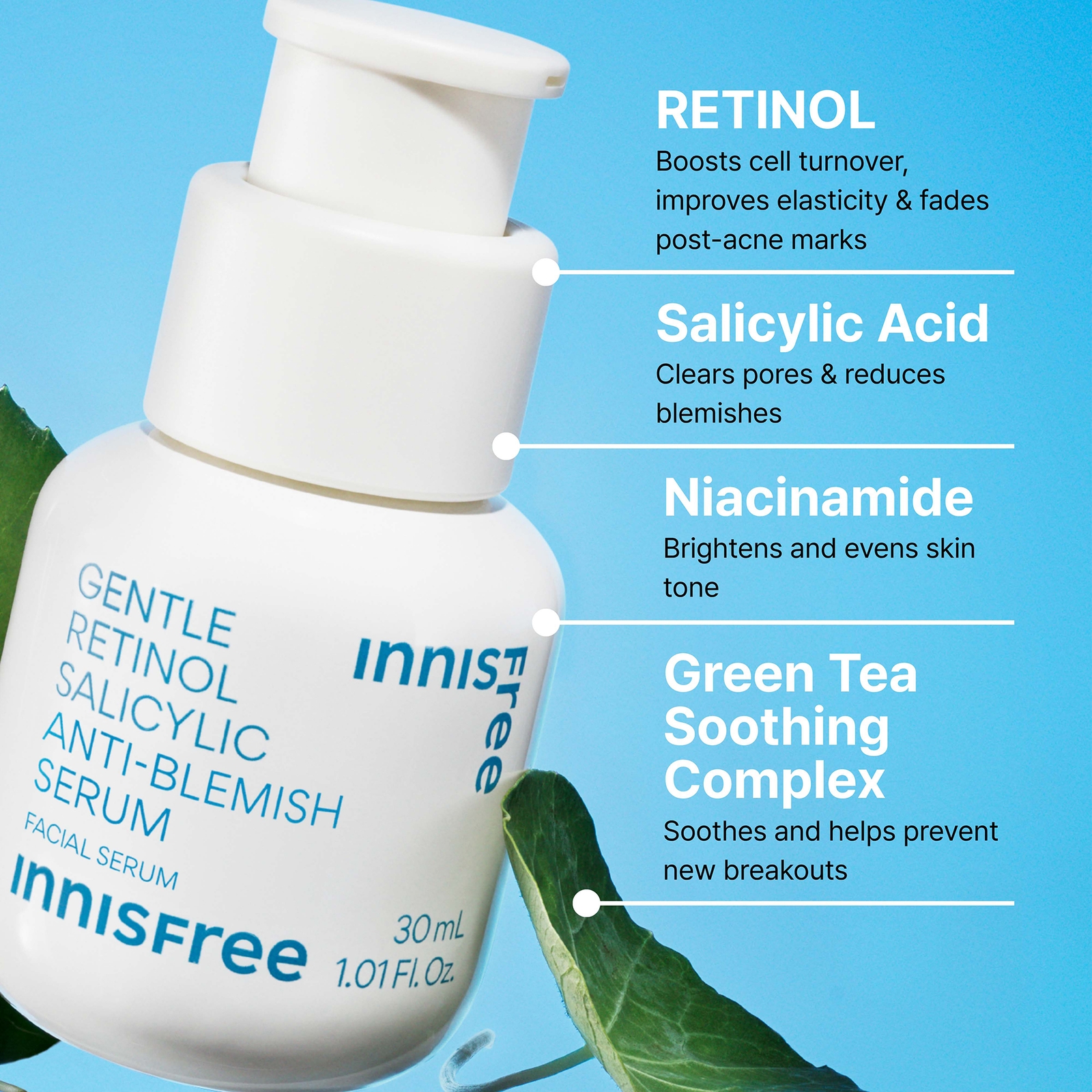 Thumbnail - INNISFREE Gentle Retinol Salicylic Acne Serum 30ml