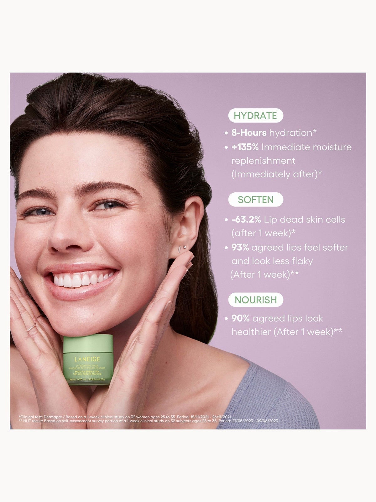 LANEIGE Lip Sleeping Mask Matcha Bubble Tea 20g 4