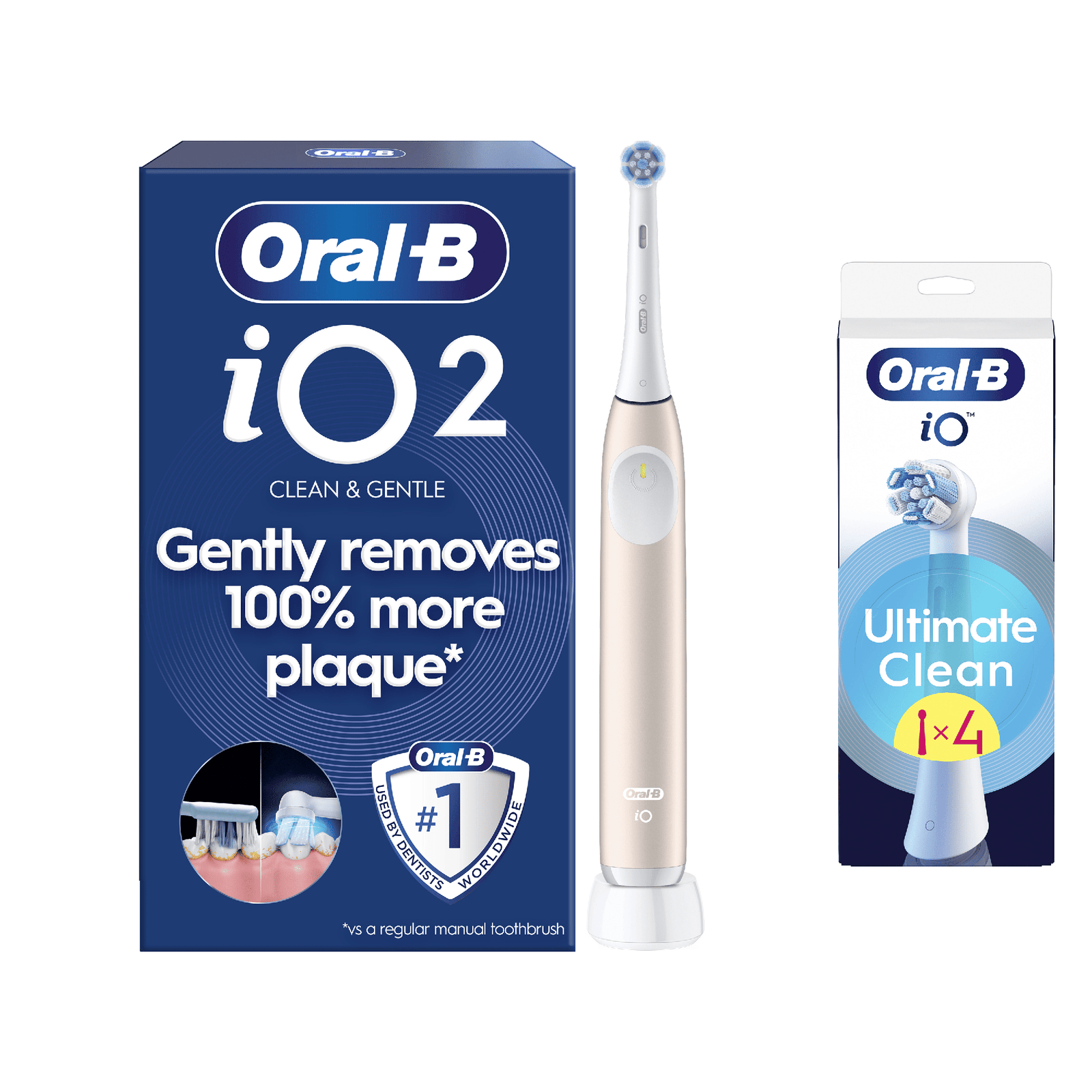 Oral-B iO2 Electric Toothbrush - Without Toothpaste - Toothbrush + 4 Toothbrush Heads