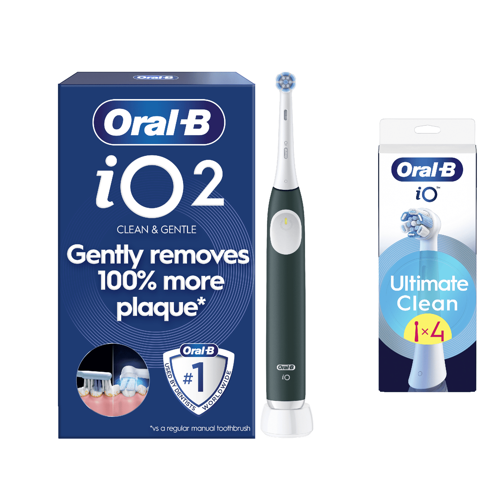 Oral-B iO2 Electric Toothbrush - Without Toothpaste - Toothbrush + 4 Toothbrush Heads
