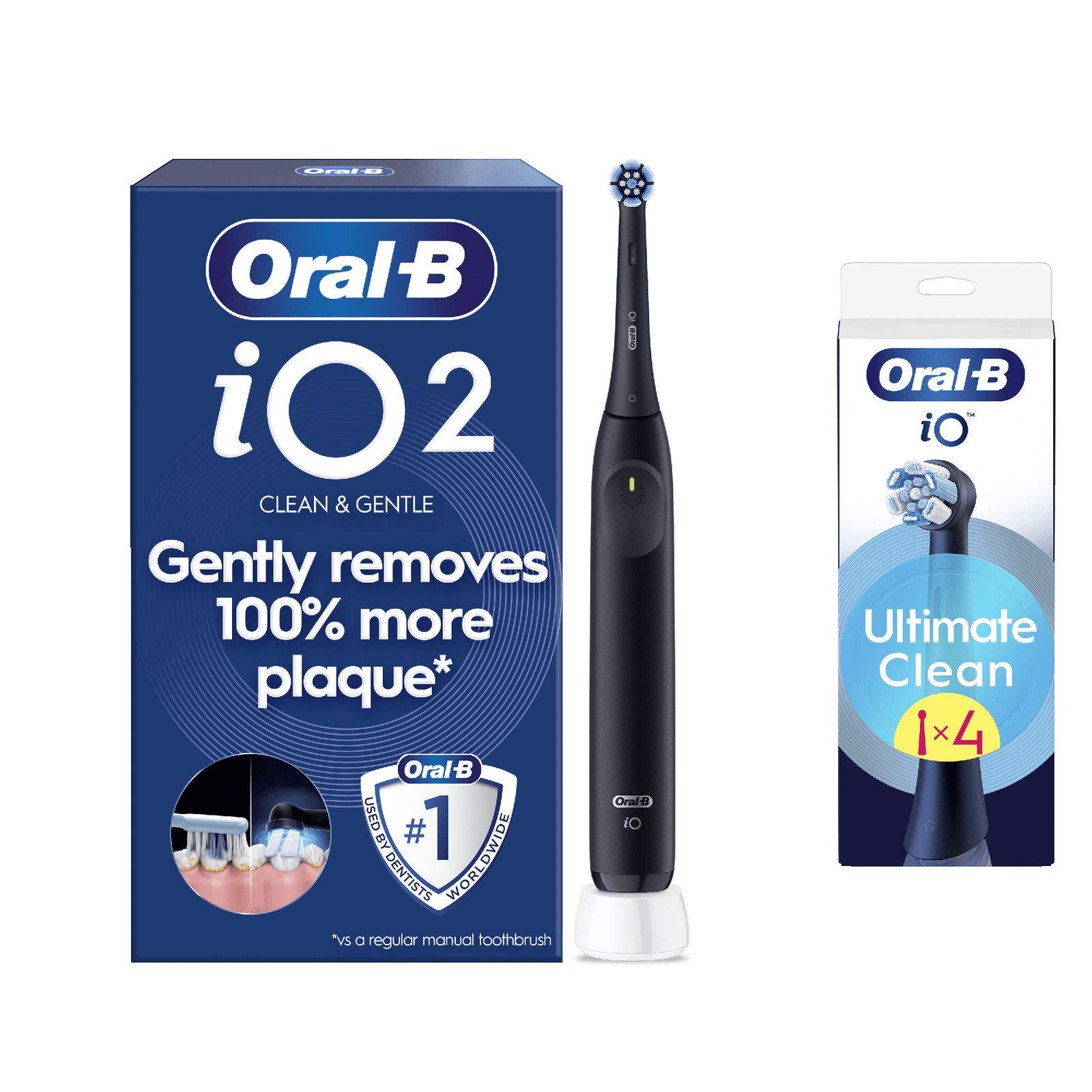Oral-B iO2 Electric Toothbrush - Without Toothpaste - Toothbrush + 4 Toothbrush Heads