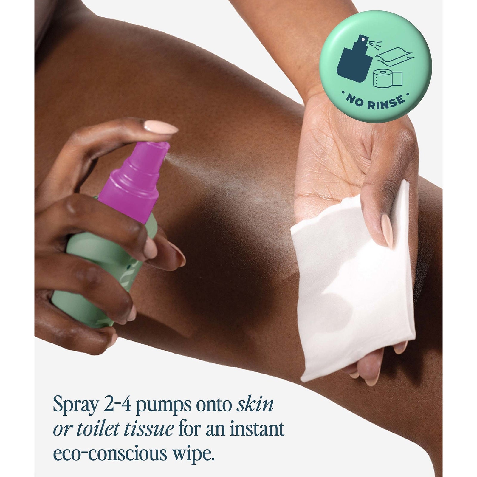 Luna Daily The Fragrance Free Spray-To-Wipe - pH-balancing Spray With Prebiotics + Vitamins C & E for Sensitive Skin 80ml 4