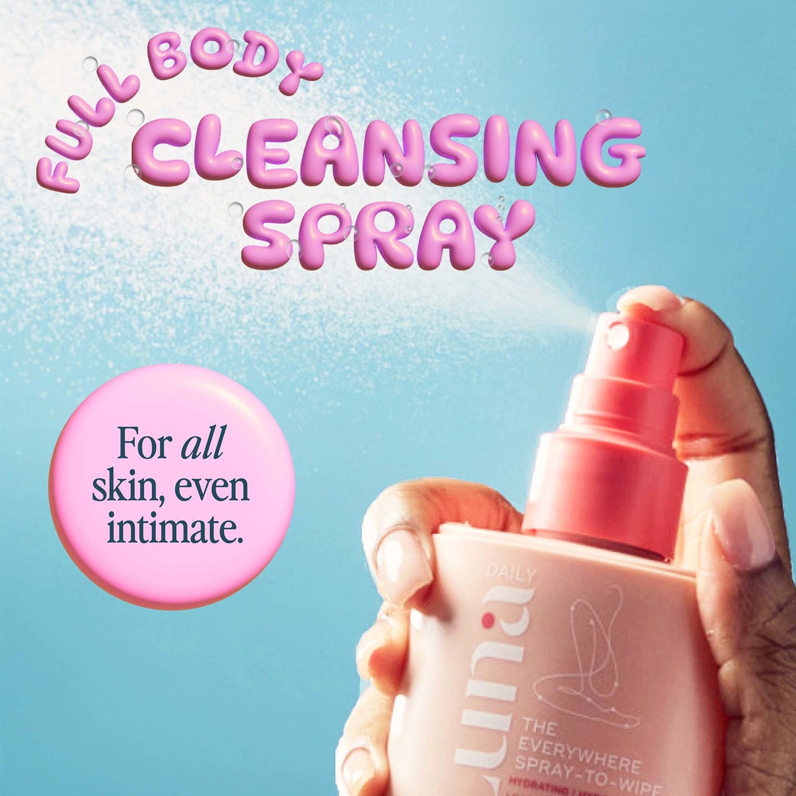 Luna Daily The Hydrating Everywhere Spray-To-Wipe - pH-balancing Body Spray With Prebiotics + Omegas 3 & 6 for Dry Skin 80ml 2