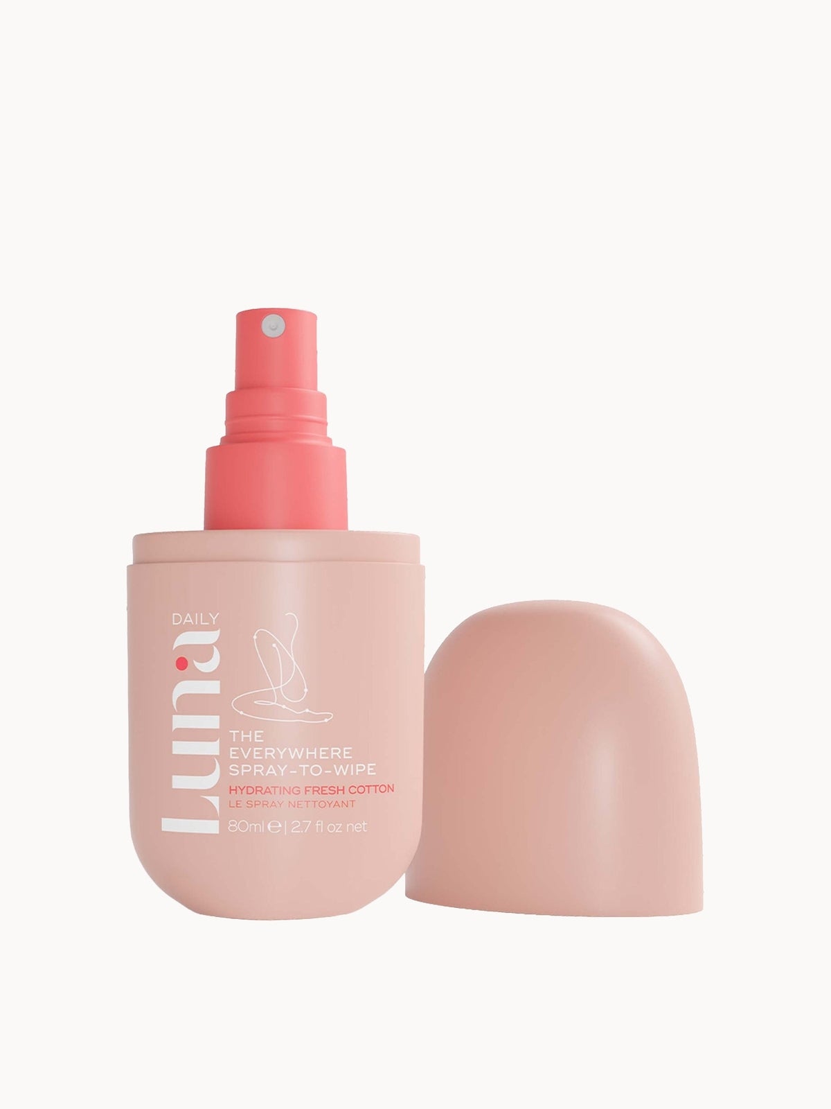 Luna Daily The Hydrating Everywhere Spray-To-Wipe - pH-balancing Body Spray With Prebiotics + Omegas 3 & 6 for Dry Skin 80ml