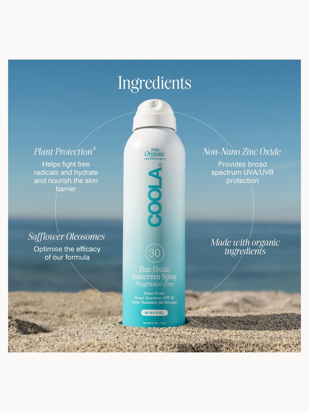 COOLA Mineral Spray SPF30 Unscented 148ml 4