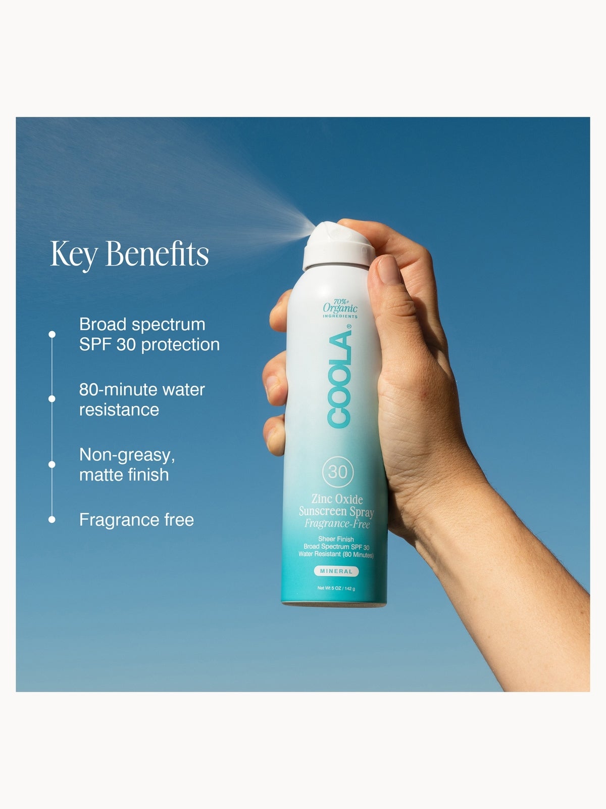 COOLA Mineral Spray SPF30 Unscented 148ml 3
